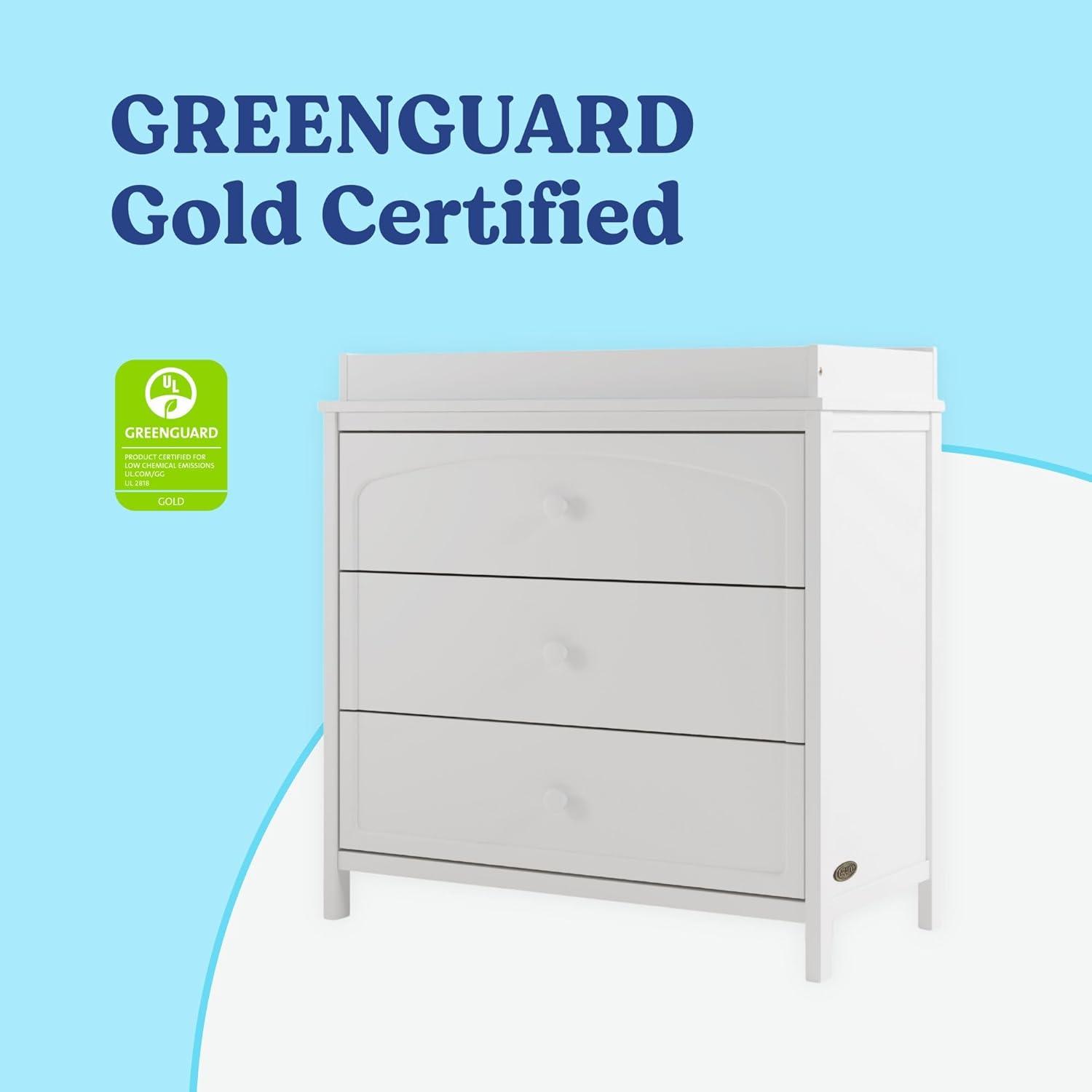 imageGraco Olivia 6 Drawer Double Dresser Driftwood GREENGUARD Gold Certified Storage for Baby and Kids Bedroom Interlocking Drawer System AntiTip Kit IncludedWhite