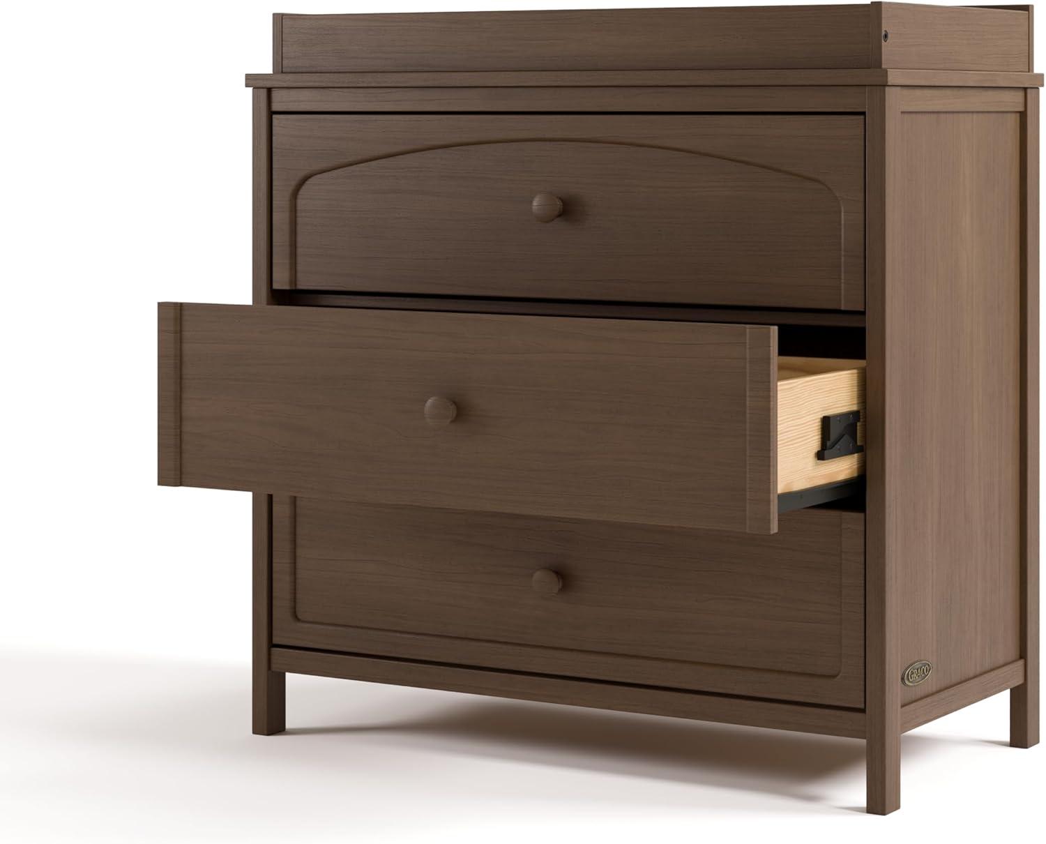 imageGraco Olivia 6 Drawer Double Dresser Driftwood GREENGUARD Gold Certified Storage for Baby and Kids Bedroom Interlocking Drawer System AntiTip Kit IncludedHazelnut