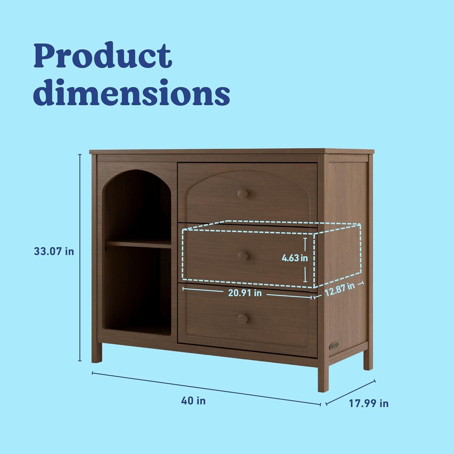 imageGraco Olivia 6 Drawer Double Dresser Driftwood GREENGUARD Gold Certified Storage for Baby and Kids Bedroom Interlocking Drawer System AntiTip Kit IncludedHazelnut