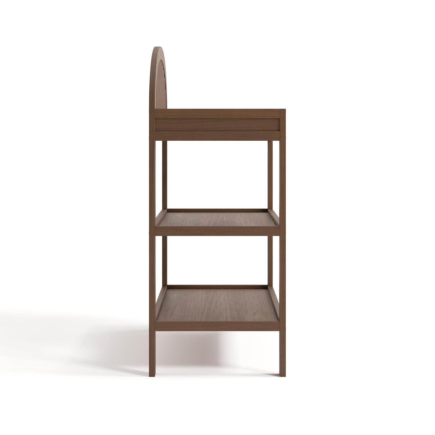 imageGraco Olivia Changing Table with WaterResistant Changing Pad Driftwood GREENGUARD Gold Certified Includes Bonus WaterResistant Changing Pad with Safety Strap 2 Open Shelves Stylish DesignHazelnut