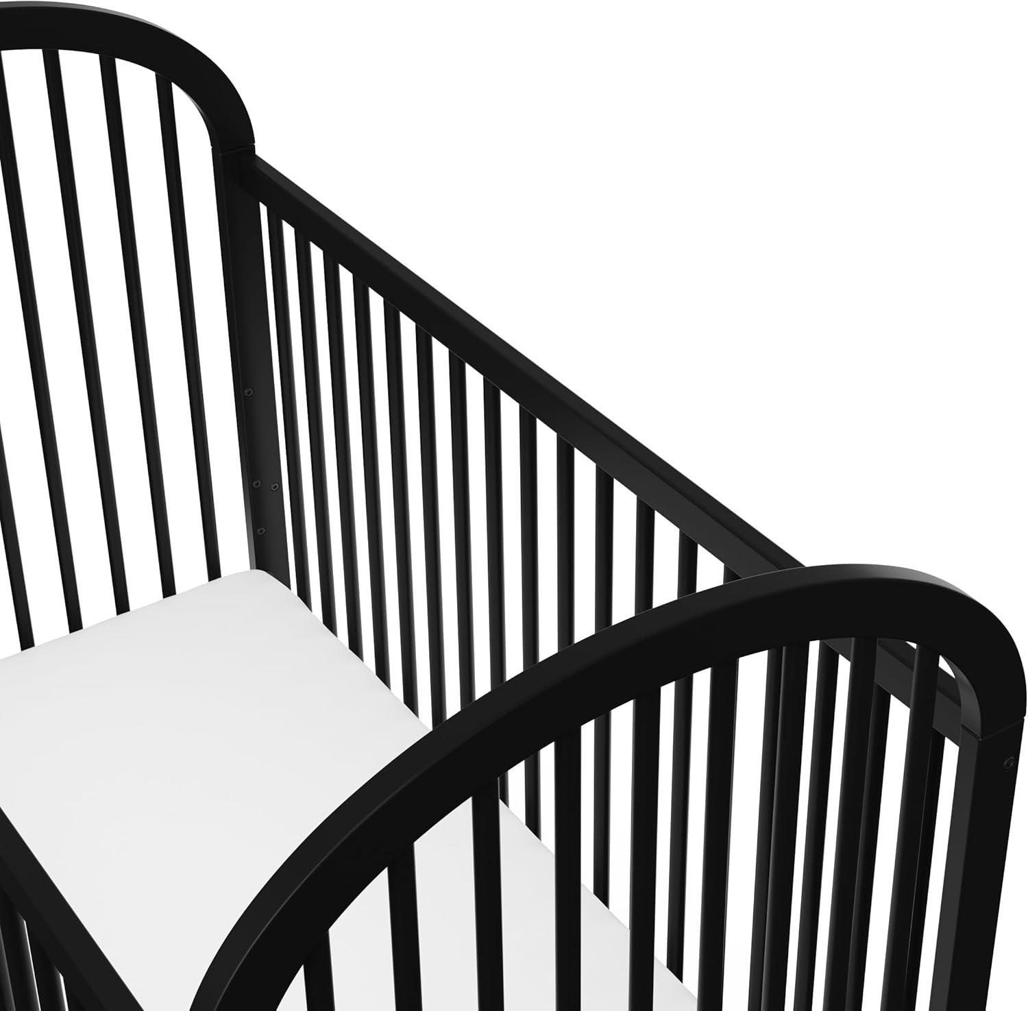 imageGraco Olivia Convertible Crib Black GREENGUARD Gold Certified 100 Solid Wood Fits Standard Crib Mattress Converts to Toddler Bed and Daybed 4 Adjustable Mattress HeightsBlack