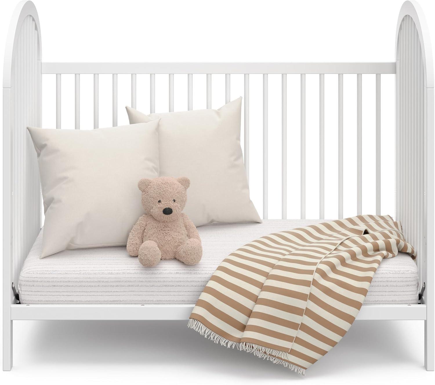 imageGraco Olivia Convertible Crib Black GREENGUARD Gold Certified 100 Solid Wood Fits Standard Crib Mattress Converts to Toddler Bed and Daybed 4 Adjustable Mattress HeightsWhite