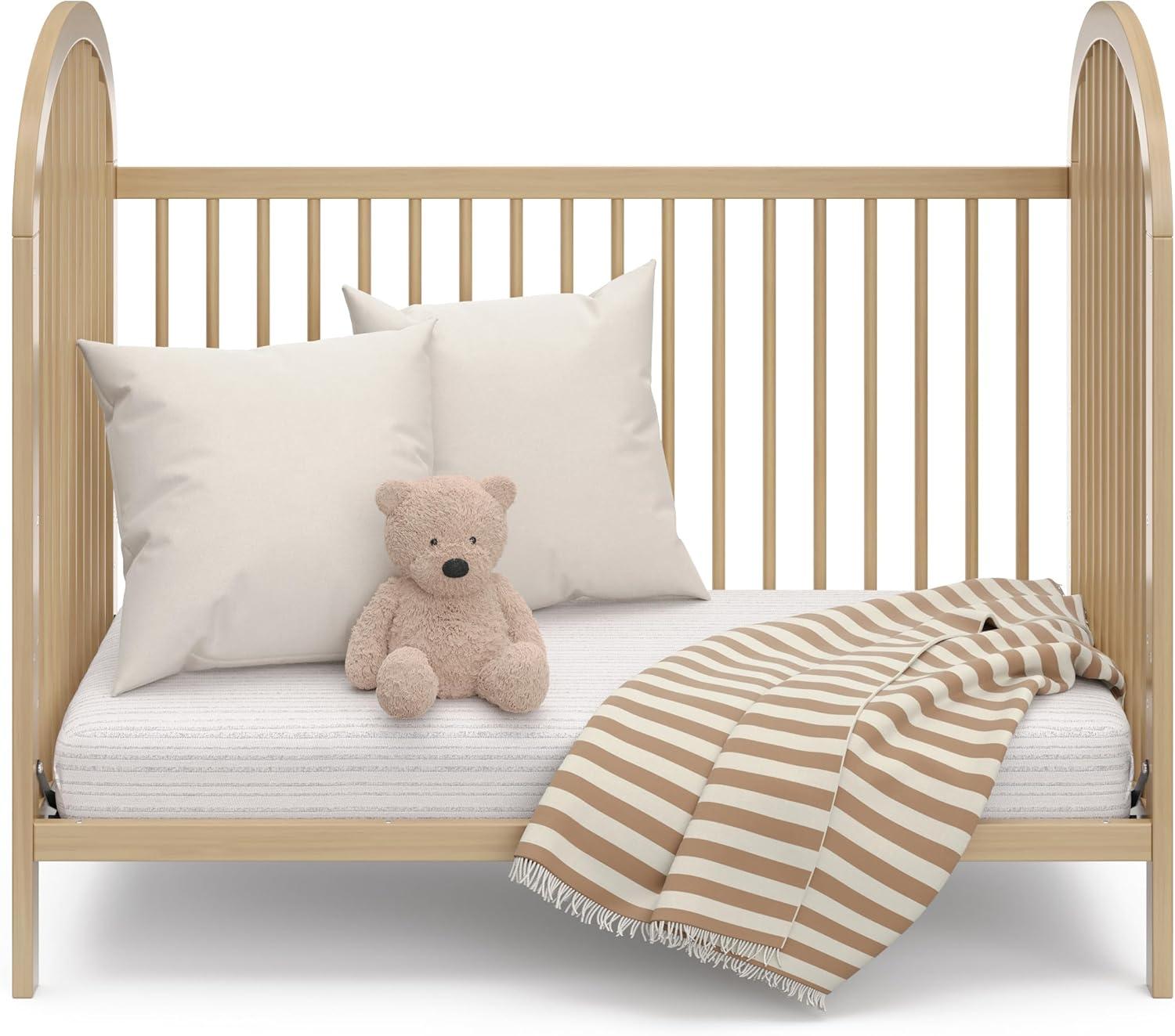 imageGraco Olivia Convertible Crib Hazelnut GREENGUARD Gold Certified 100 Solid Wood Fits Standard Crib Mattress Converts to Toddler Bed and Daybed 4 Adjustable Mattress HeightsDriftwood