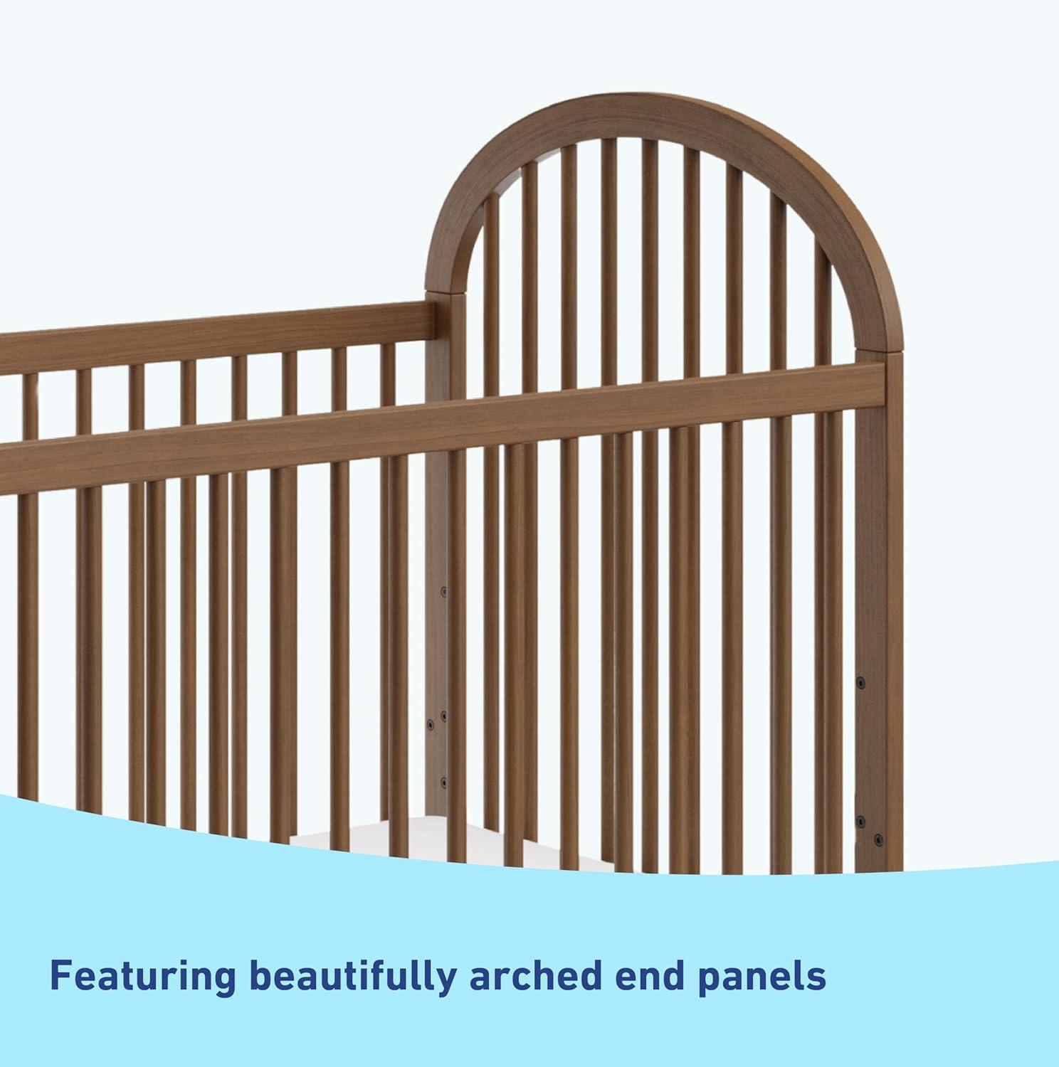 imageGraco Olivia Convertible Crib Hazelnut GREENGUARD Gold Certified 100 Solid Wood Fits Standard Crib Mattress Converts to Toddler Bed and Daybed 4 Adjustable Mattress HeightsHazelnut