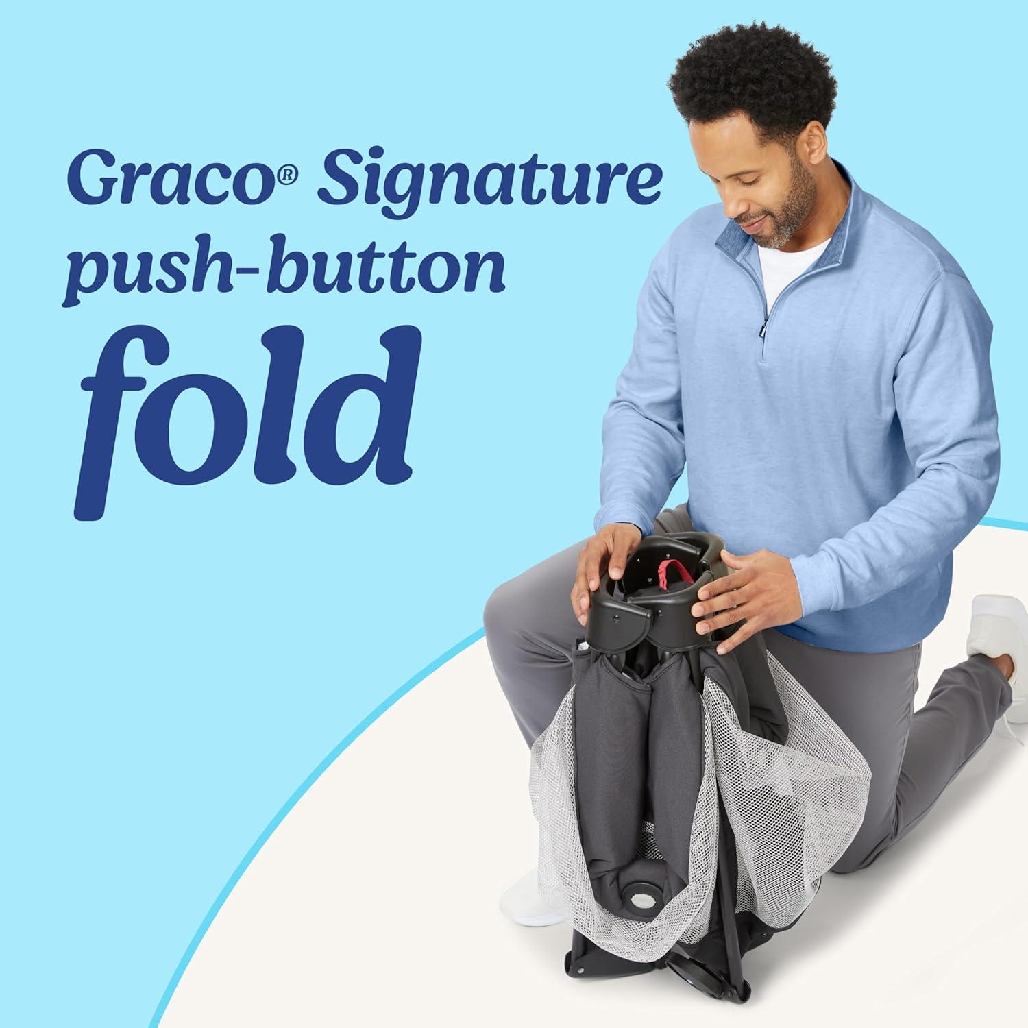 imageGraco On The Go Zip DLX Pack n Play Playard Folding Playpen with Bassinet Portable Crib ParkerReeves