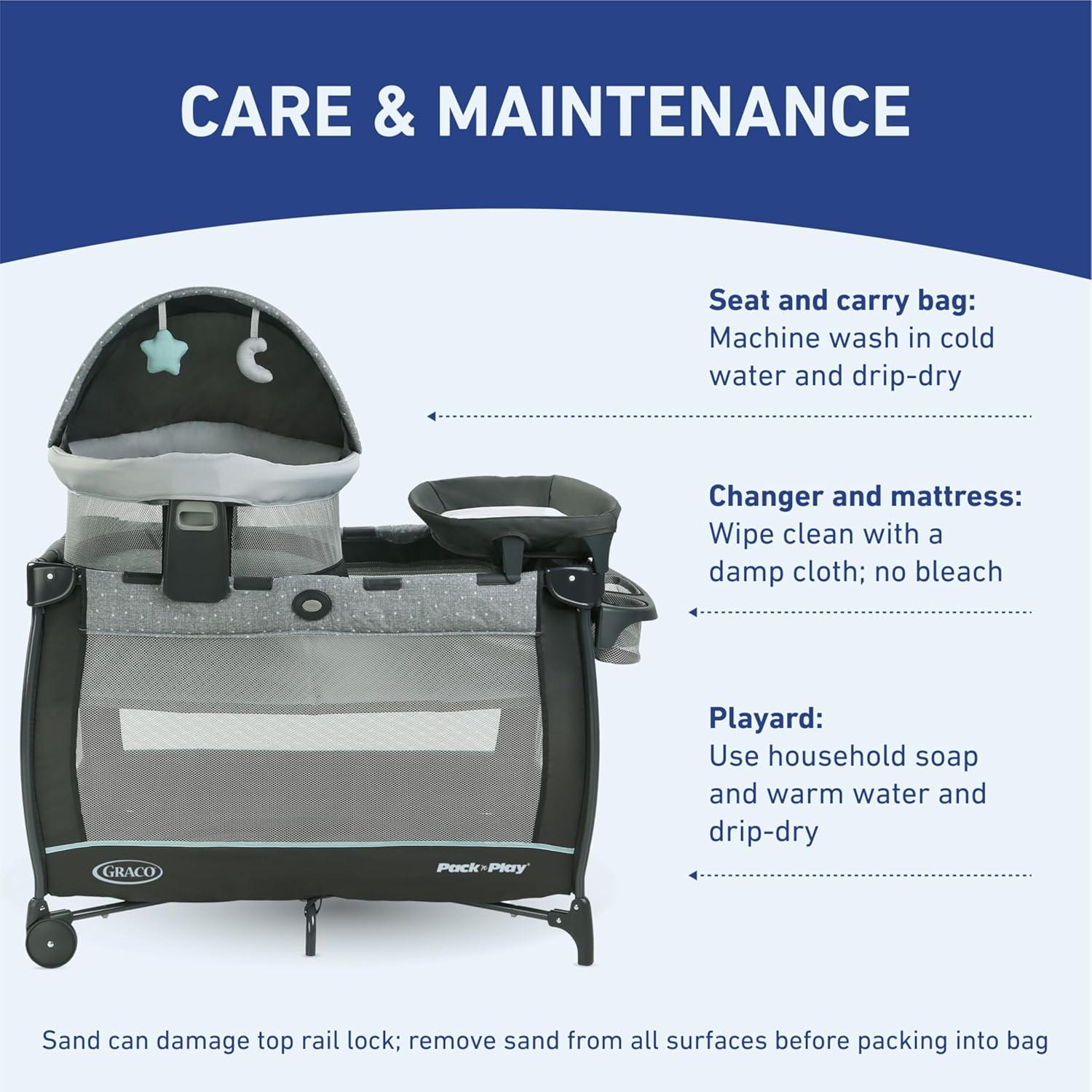 imageGraco Pack n Play Dome LX Playard with Baby Bassinet Lightweight Portable Crib PushButton Fold Travel Crib Redmond ConvertibleAstin