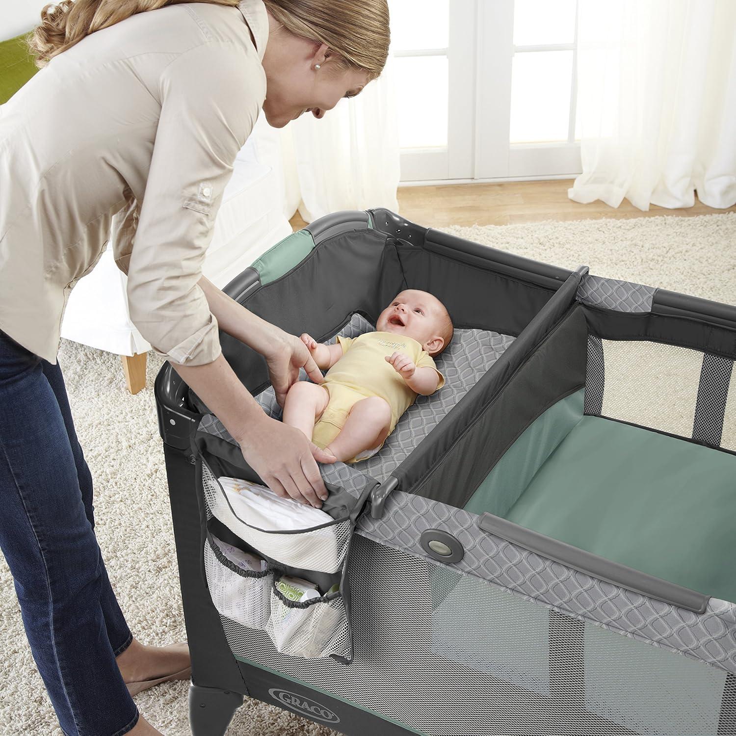 imageGraco Pack n Play Dome LX Playard with Baby Bassinet Lightweight Portable Crib PushButton Fold Travel Crib Redmond ConvertibleManor