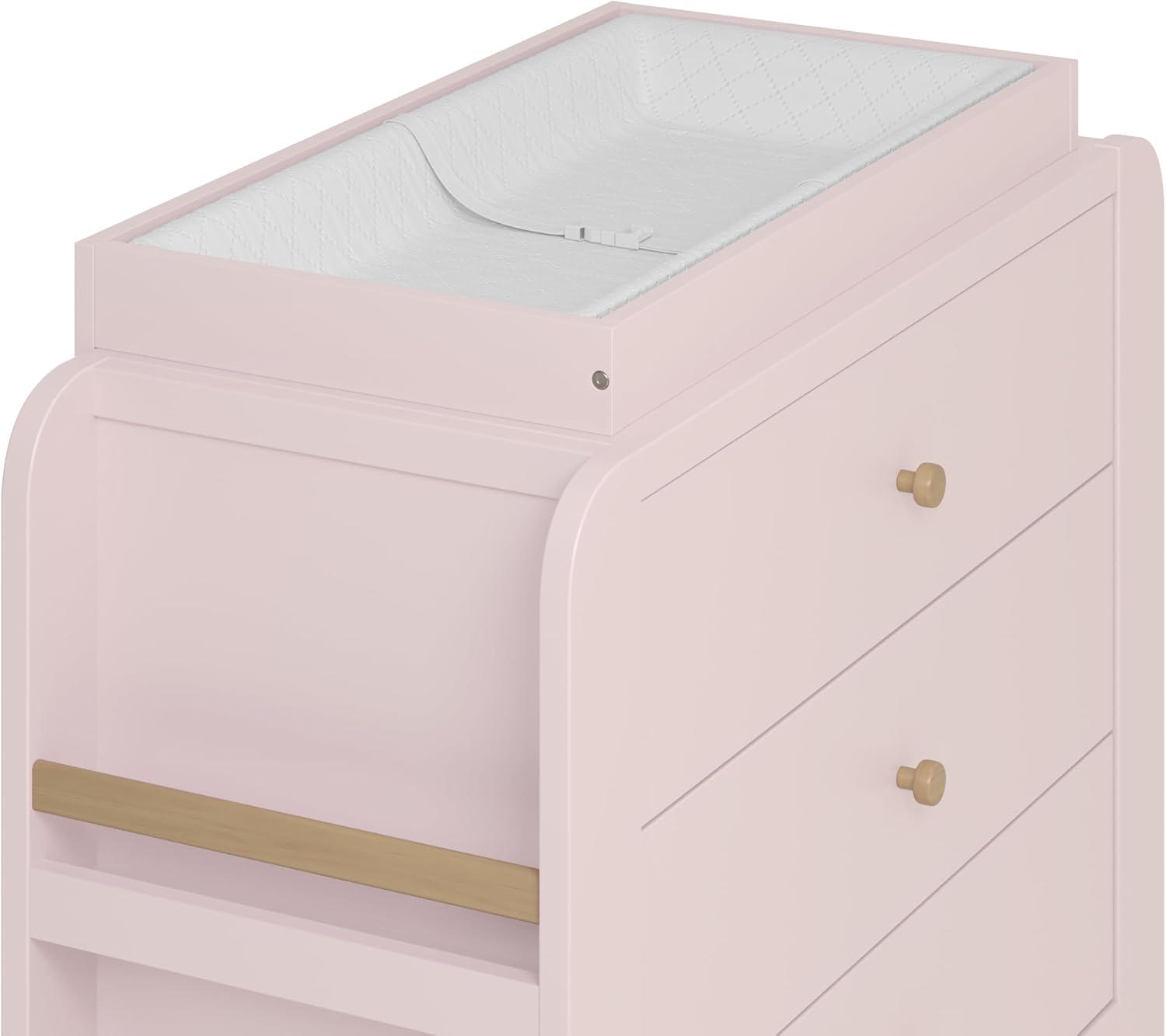 imageGraco ReadwithMe 3 Drawer Chest with Bookshelves and Removable Changing Topper White with Driftwood GREENGUARD Gold Certified Nursery ampamp Kids Bedroom Wood Chest with Spacious StorageBlush With Driftwood