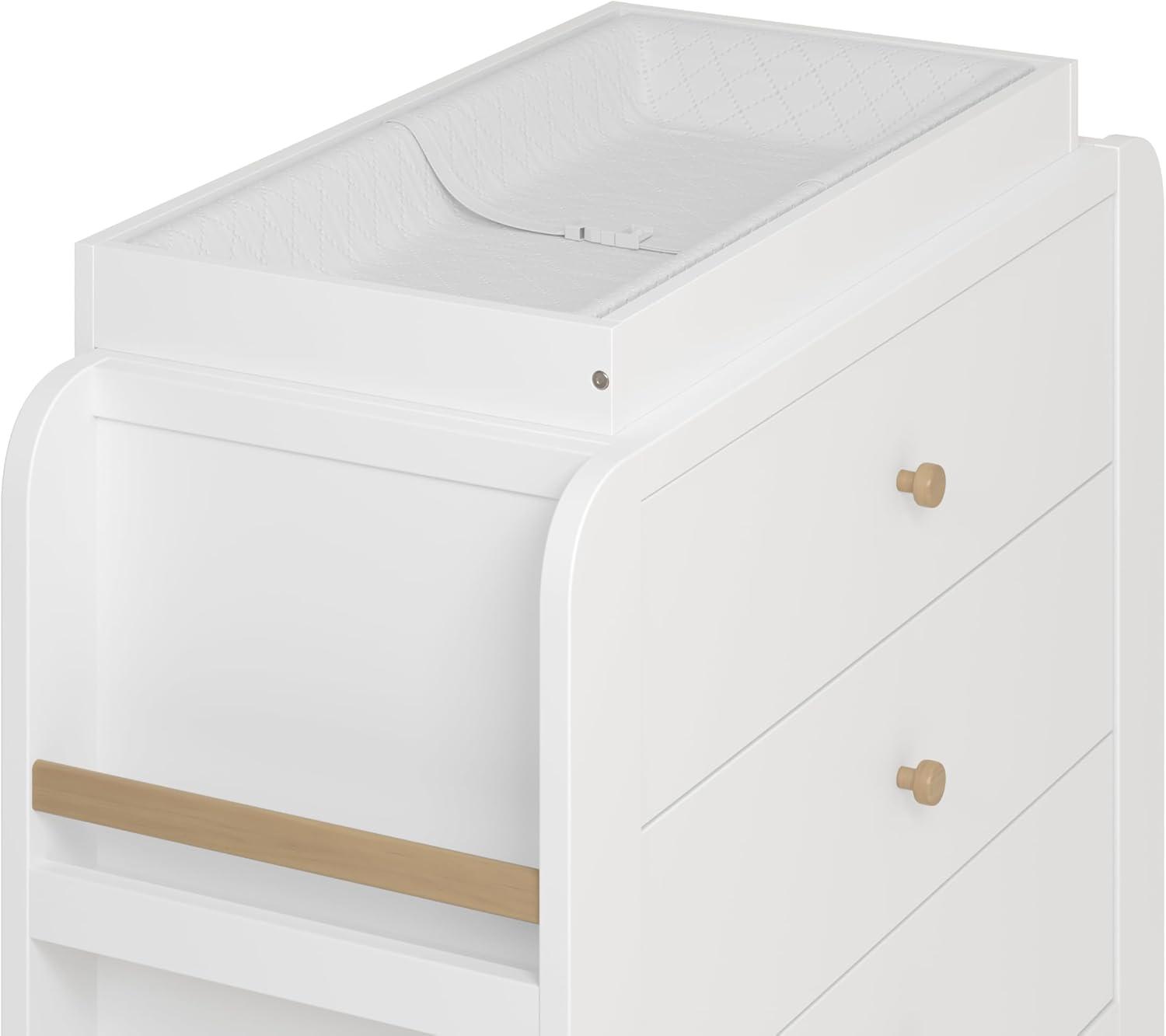 imageGraco ReadwithMe 3 Drawer Chest with Bookshelves and Removable Changing Topper White with Driftwood GREENGUARD Gold Certified Nursery ampamp Kids Bedroom Wood Chest with Spacious StorageWhite With Driftwood