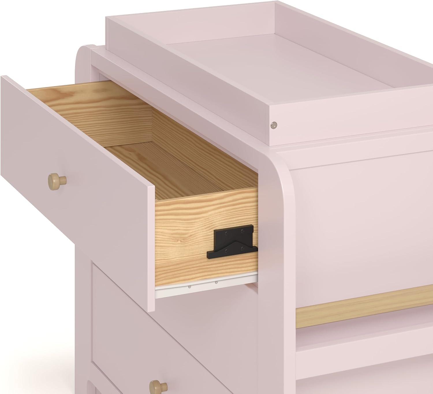 imageGraco ReadwithMe 3 Drawer Chest with Bookshelves and Removable Changing Topper White with Driftwood GREENGUARD Gold Certified Nursery ampamp Kids Bedroom Wood Chest with Spacious StorageBlush With Driftwood