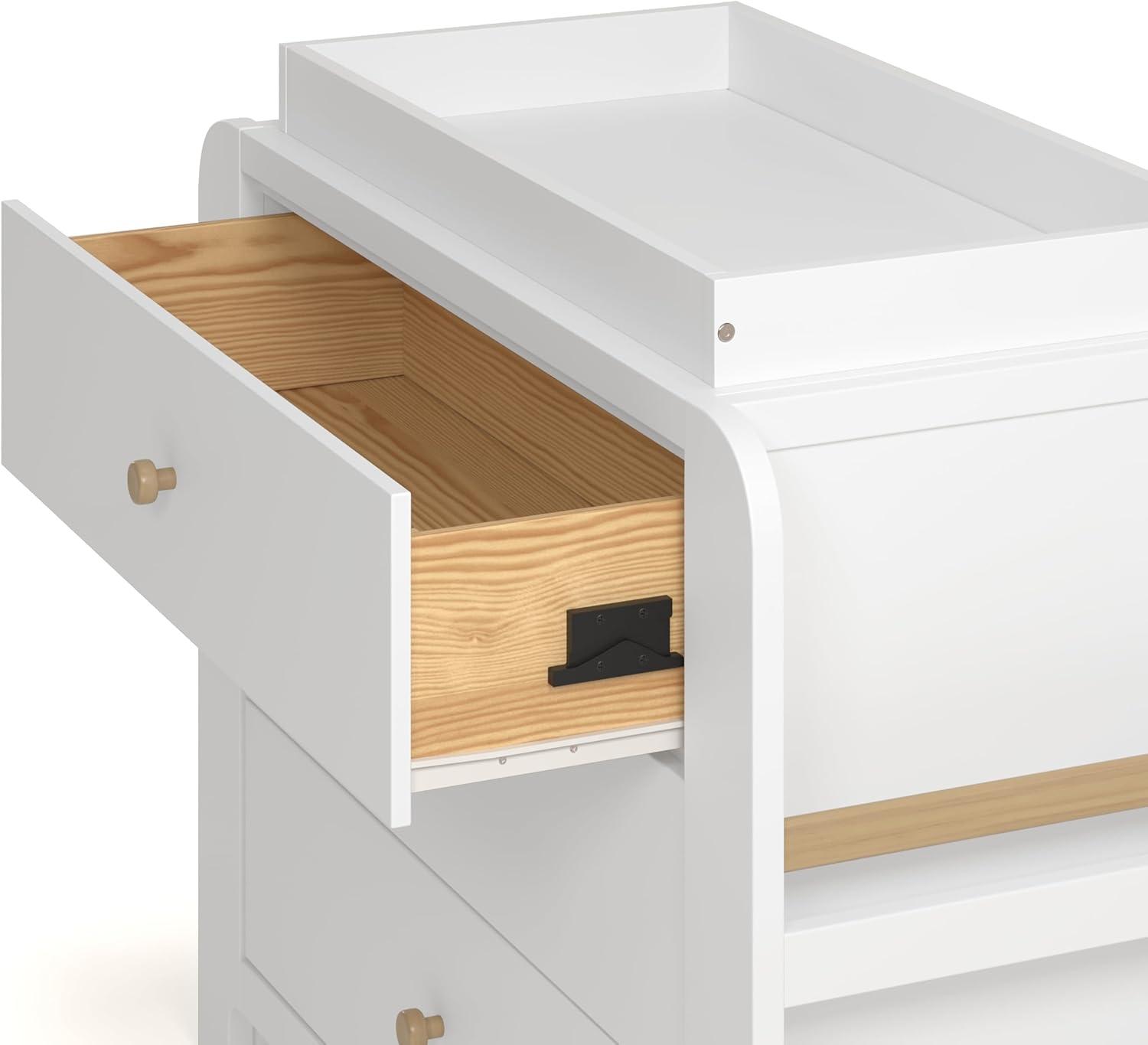 imageGraco ReadwithMe 3 Drawer Chest with Bookshelves and Removable Changing Topper White with Driftwood GREENGUARD Gold Certified Nursery ampamp Kids Bedroom Wood Chest with Spacious StorageWhite With Driftwood