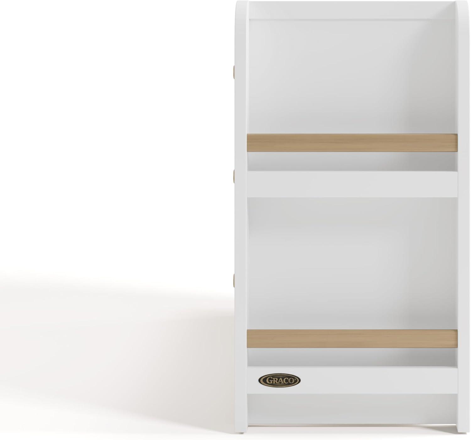 imageGraco ReadwithMe 3 Drawer Chest with Bookshelves and Removable Changing Topper White with Driftwood GREENGUARD Gold Certified Nursery ampamp Kids Bedroom Wood Chest with Spacious StorageWhite With Driftwood