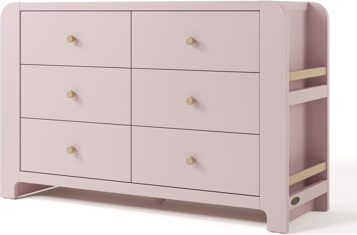 imageGraco ReadwithMe 3 Drawer Chest with Bookshelves and Removable Changing Topper White with Driftwood GREENGUARD Gold Certified Nursery ampamp Kids Bedroom Wood Chest with Spacious StorageBlush With Driftwood
