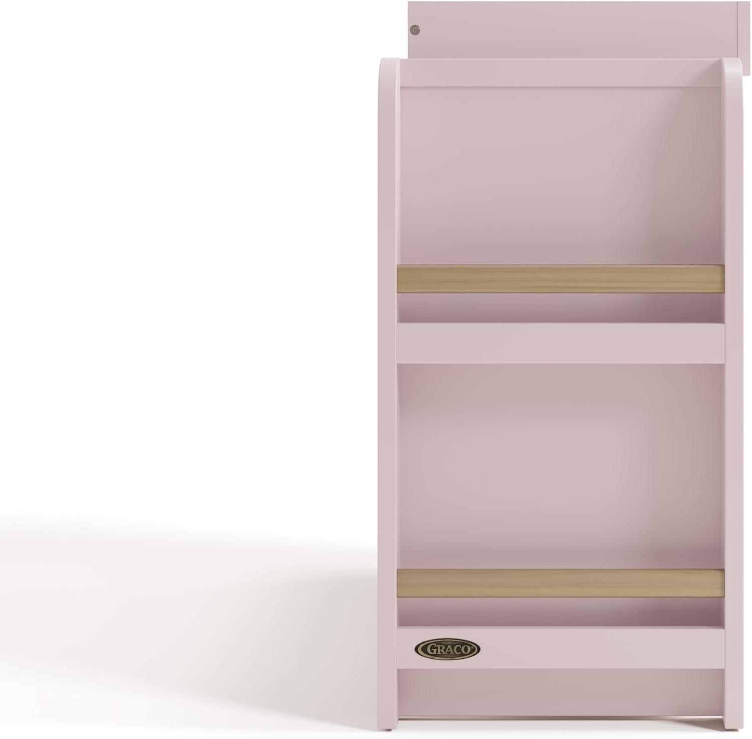 imageGraco ReadwithMe 3 Drawer Chest with Bookshelves and Removable Changing Topper White with Driftwood GREENGUARD Gold Certified Nursery ampamp Kids Bedroom Wood Chest with Spacious StorageBlush With Driftwood