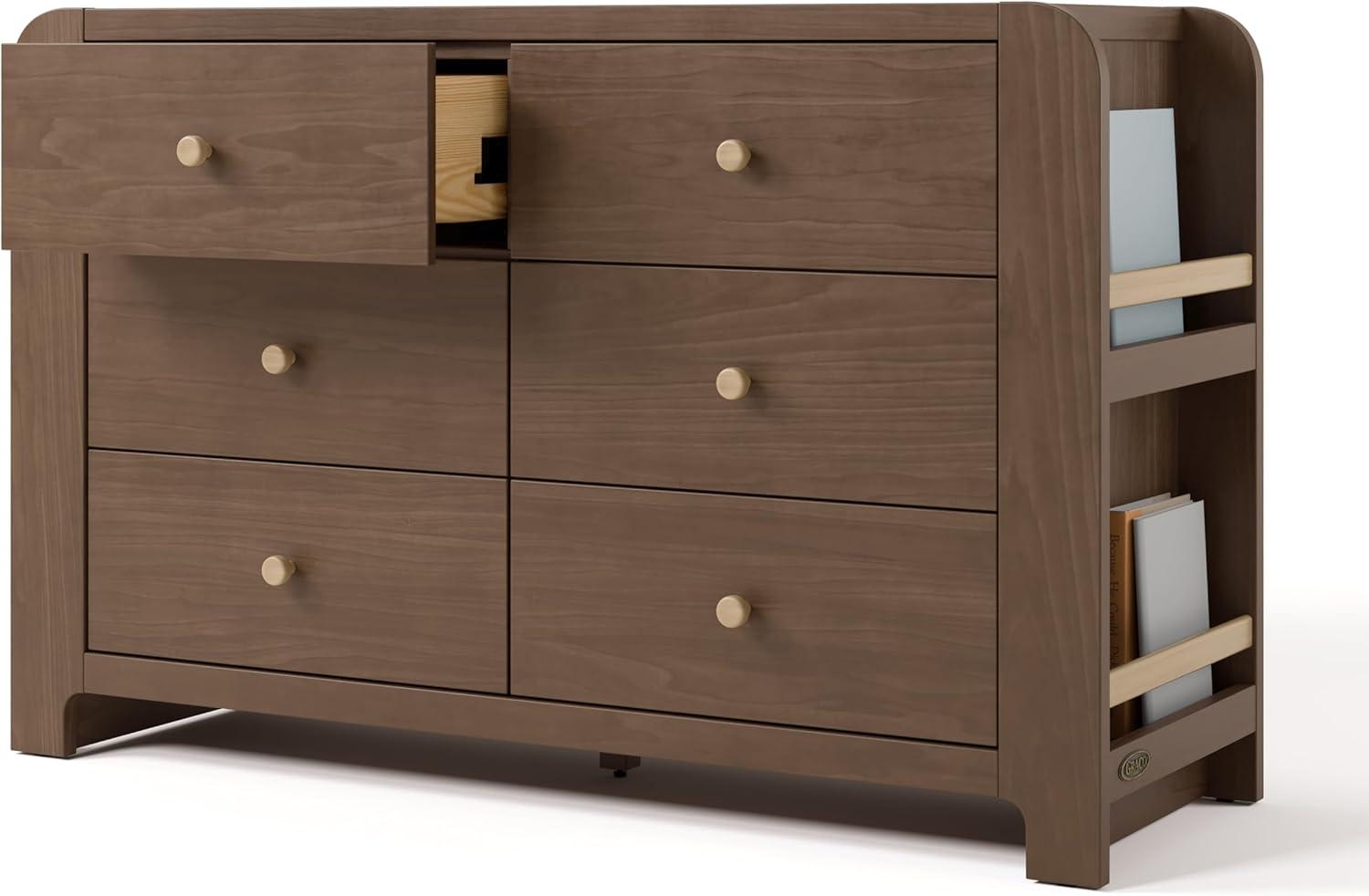 imageGraco ReadwithMe 3 Drawer Chest with Bookshelves and Removable Changing Topper White with Driftwood GREENGUARD Gold Certified Nursery ampamp Kids Bedroom Wood Chest with Spacious StorageHazelnut With Driftwood