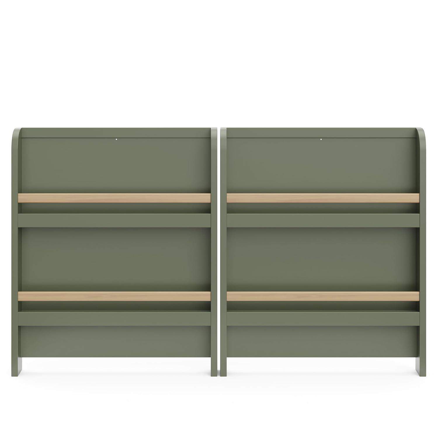 imageGraco ReadwithMe 4in1 Convertible Crib with Drawer Olive with Driftwood GREENGUARD Gold Certified Converts to Toddler Bed Daybed and Functional BookshelvesOlive With Driftwood