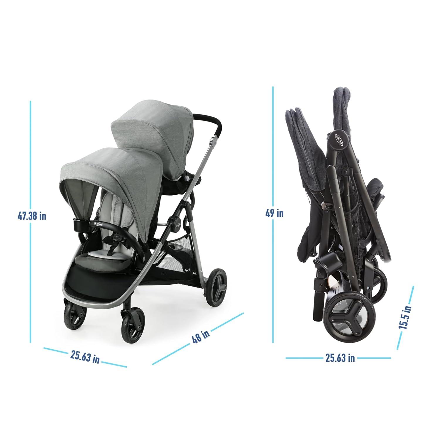 imageGraco Ready2Grow LX 20 Double Stroller Features Bench Seat and Standing Platform Options ClarkClark