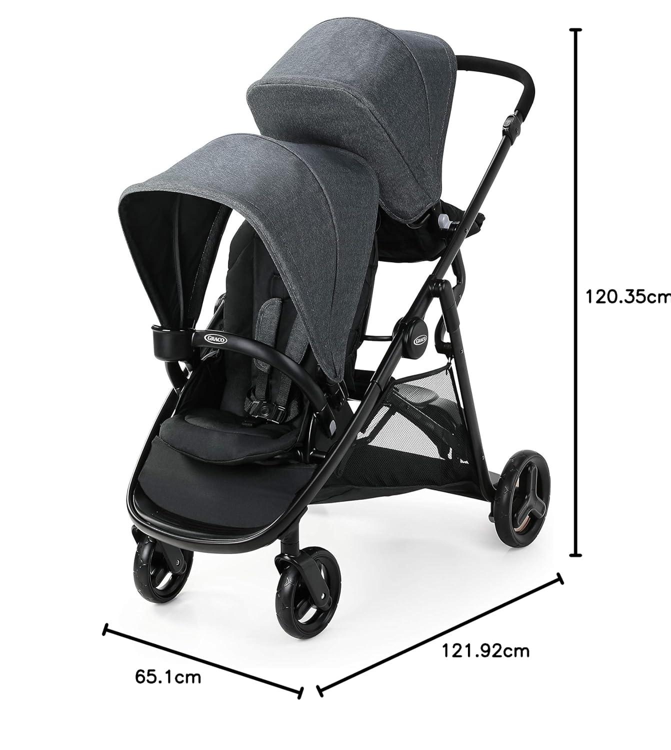 imageGraco Ready2Grow LX 20 Double Stroller Features Bench Seat and Standing Platform Options ClarkRafa