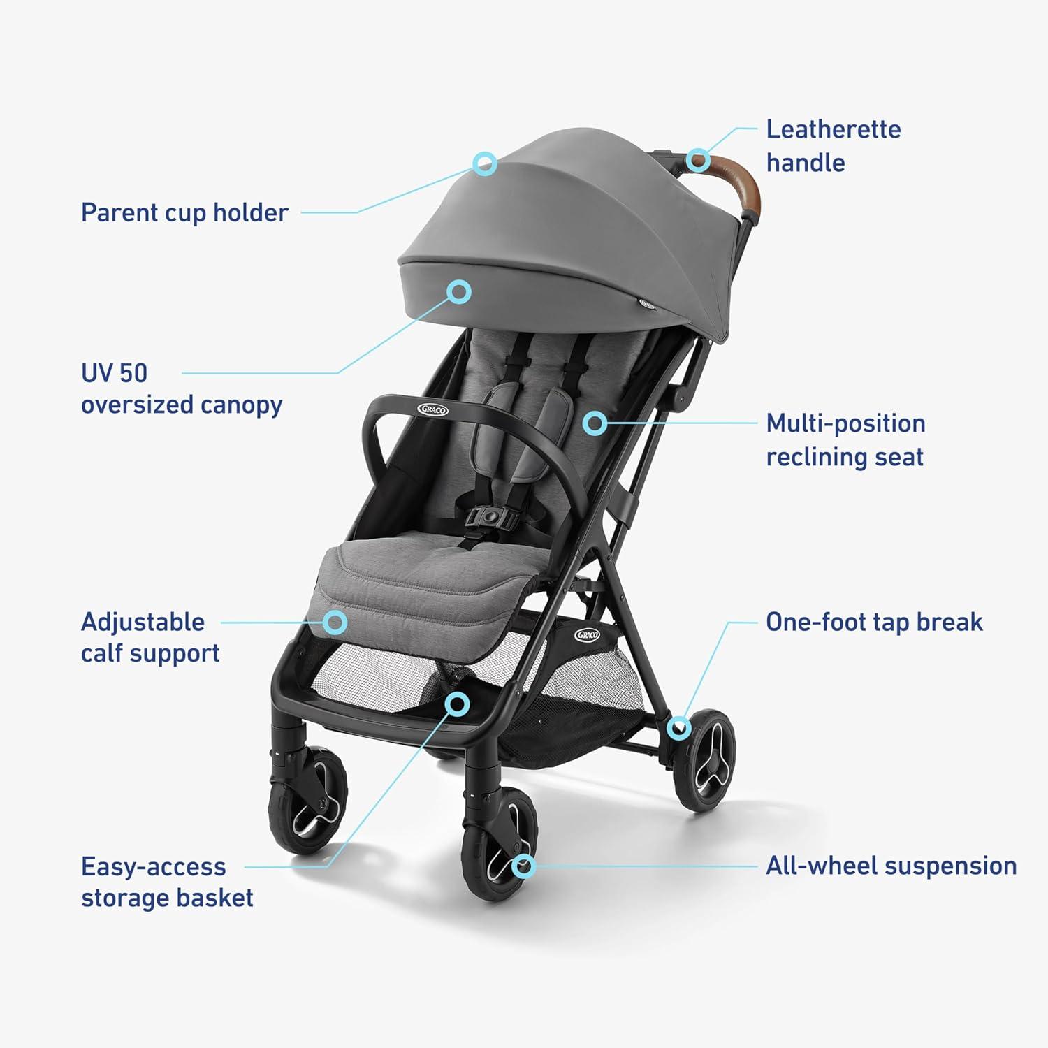 imageGraco Ready2Jet Compact Stroller Overhead Friendly Compact Travel Stroller with Automatic Fold KingstonGeo Pop