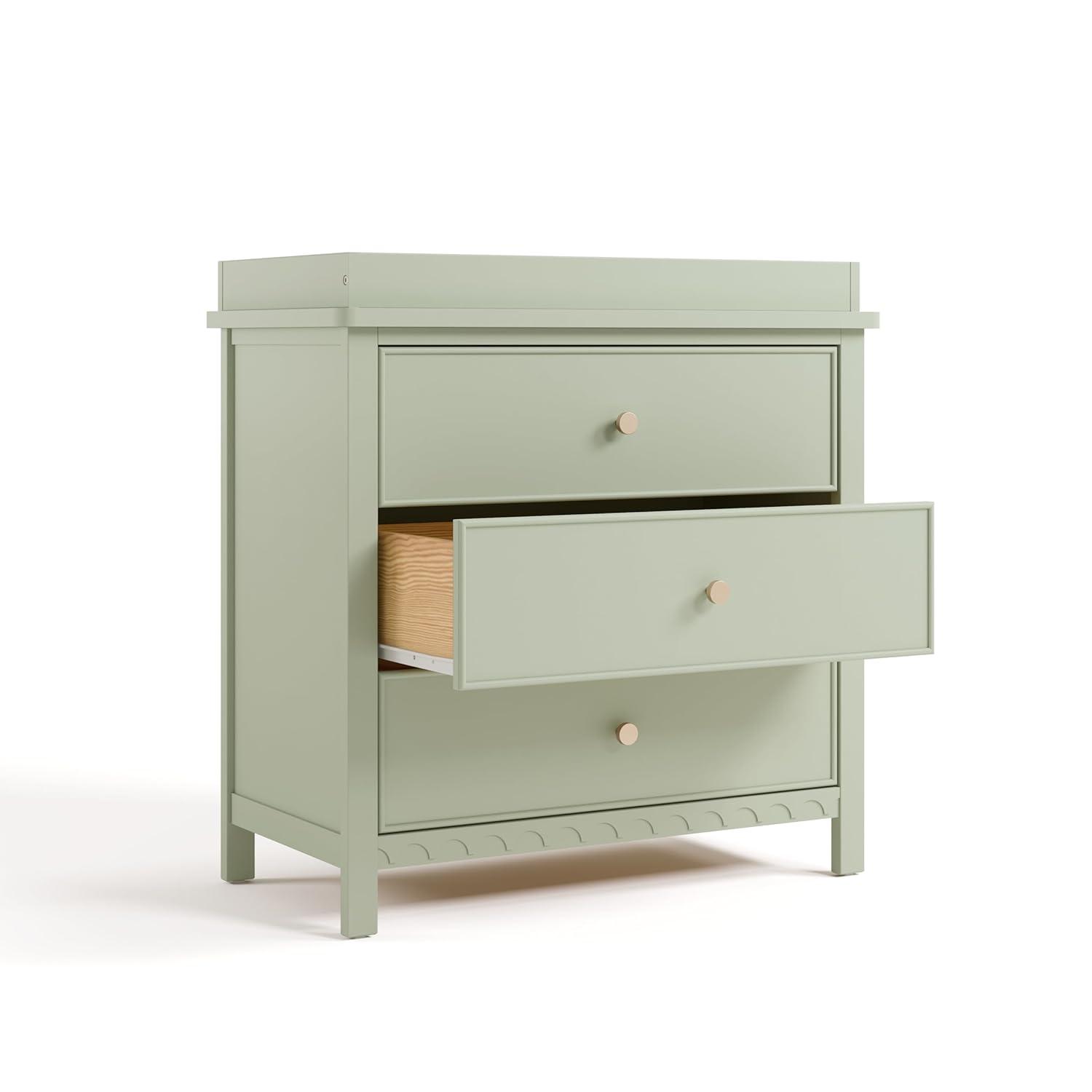 imageGraco Sasha 6 Drawer Dresser White GREENGUARD Gold Certified Wood Storage for Nursery or Kids Room Safe Interlocking Drawer System ampamp Easy Assembly with PreInstalled TracksSage