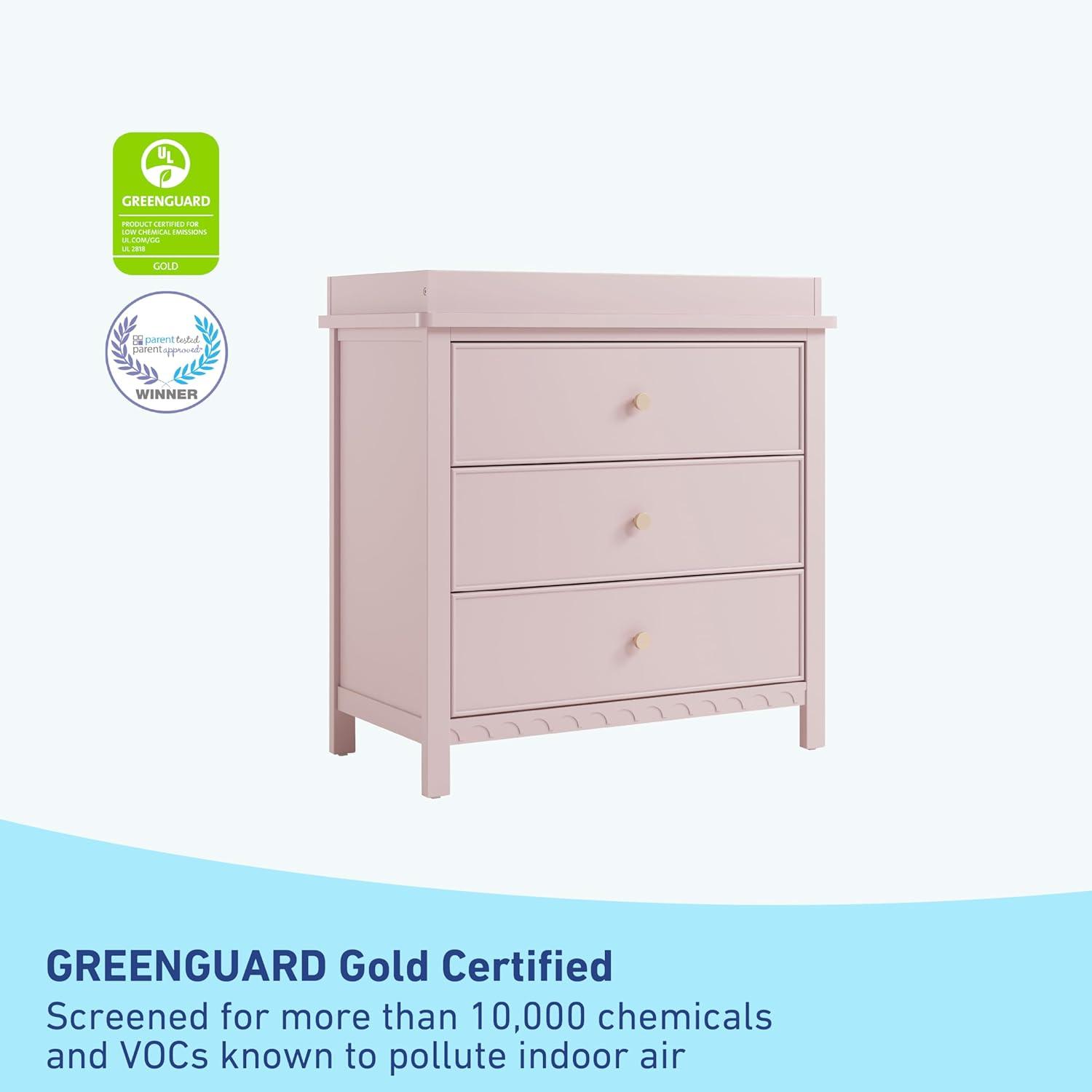imageGraco Sasha 6 Drawer Dresser White GREENGUARD Gold Certified Wood Storage for Nursery or Kids Room Safe Interlocking Drawer System ampamp Easy Assembly with PreInstalled TracksBlush
