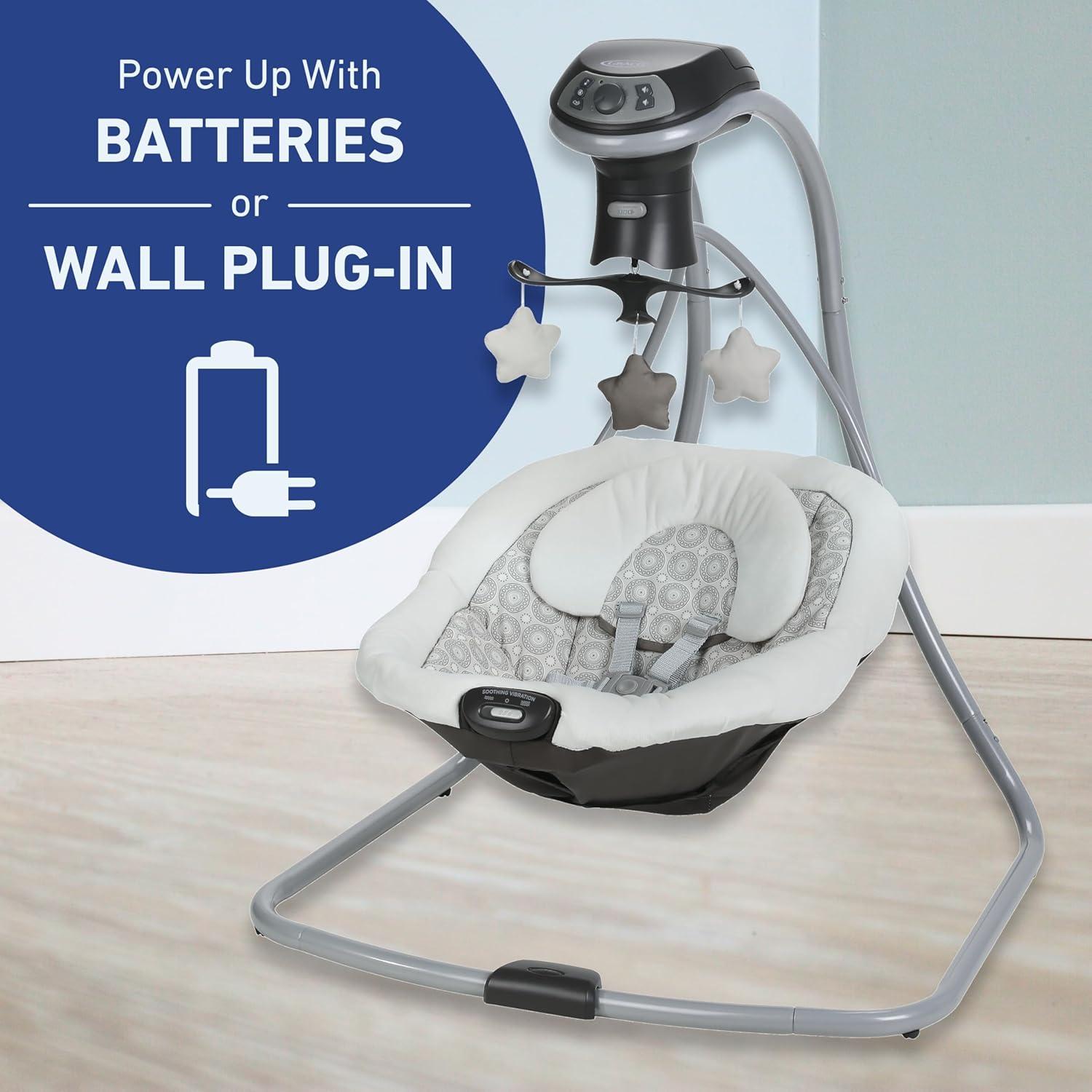 imageGraco Simple Sway Baby Swing SidetoSide Sway Infant Swing with 6 Speeds Vibration AbbingtonAbbington