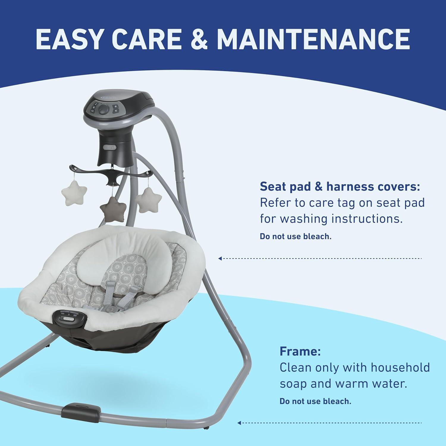 imageGraco Simple Sway Baby Swing SidetoSide Sway Infant Swing with 6 Speeds Vibration AbbingtonAbbington