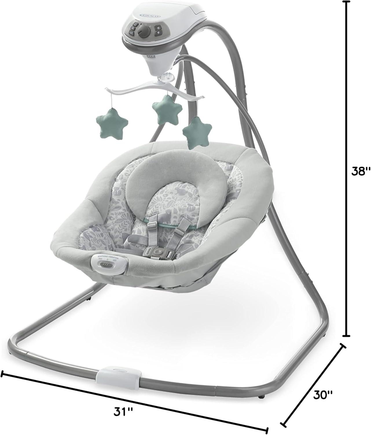imageGraco Simple Sway Baby Swing SidetoSide Sway Infant Swing with 6 Speeds Vibration AbbingtonIvy