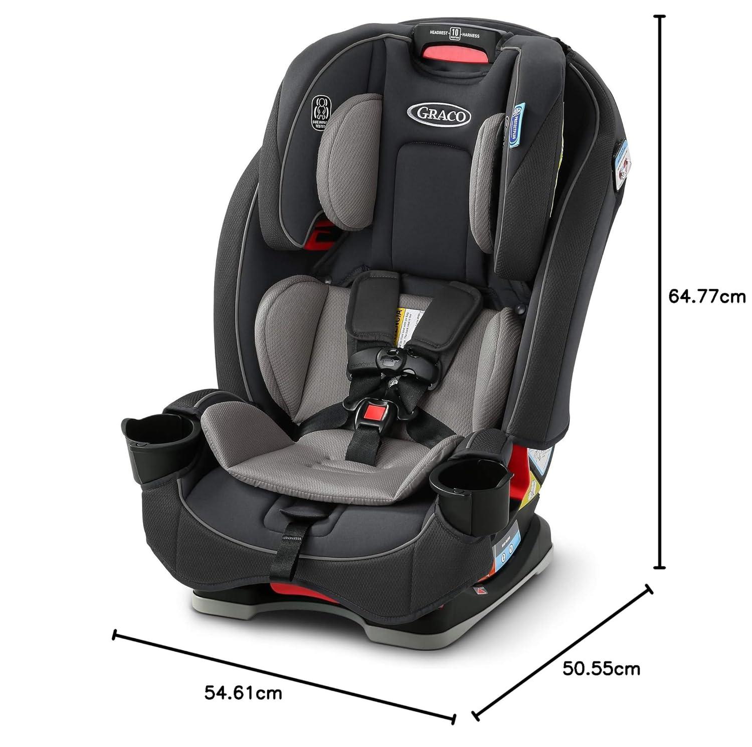 imageGraco Slimfit 3in1 Convertible Car Seat UltraSpaceSaving Design Jarret Suitable for Rear and ForwardFacing Highback Booster Seat with 10Position HeadrestRedmond