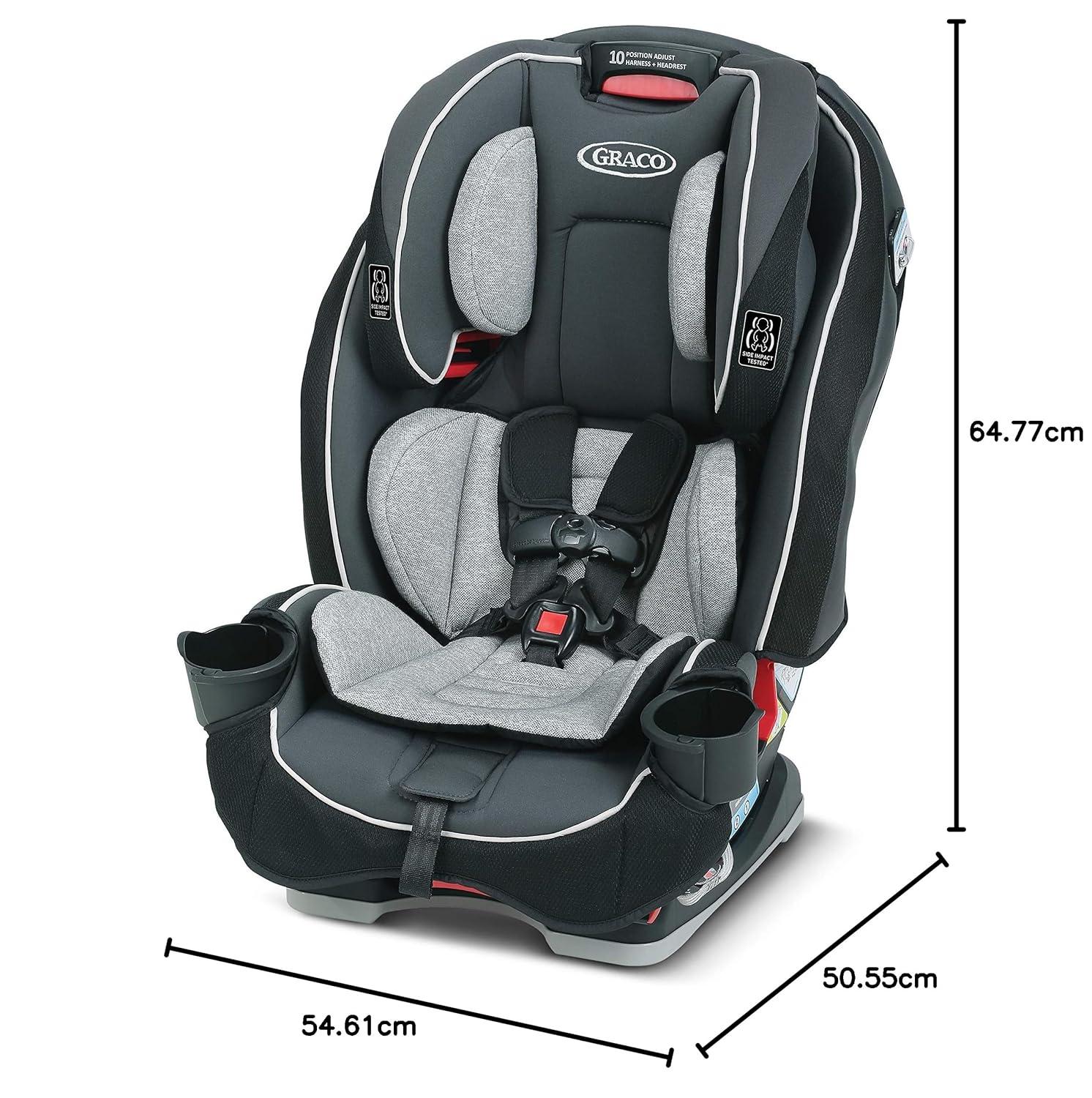 imageGraco Slimfit 3in1 Convertible Car Seat UltraSpaceSaving Design Jarret Suitable for Rear and ForwardFacing Highback Booster Seat with 10Position HeadrestDarcie