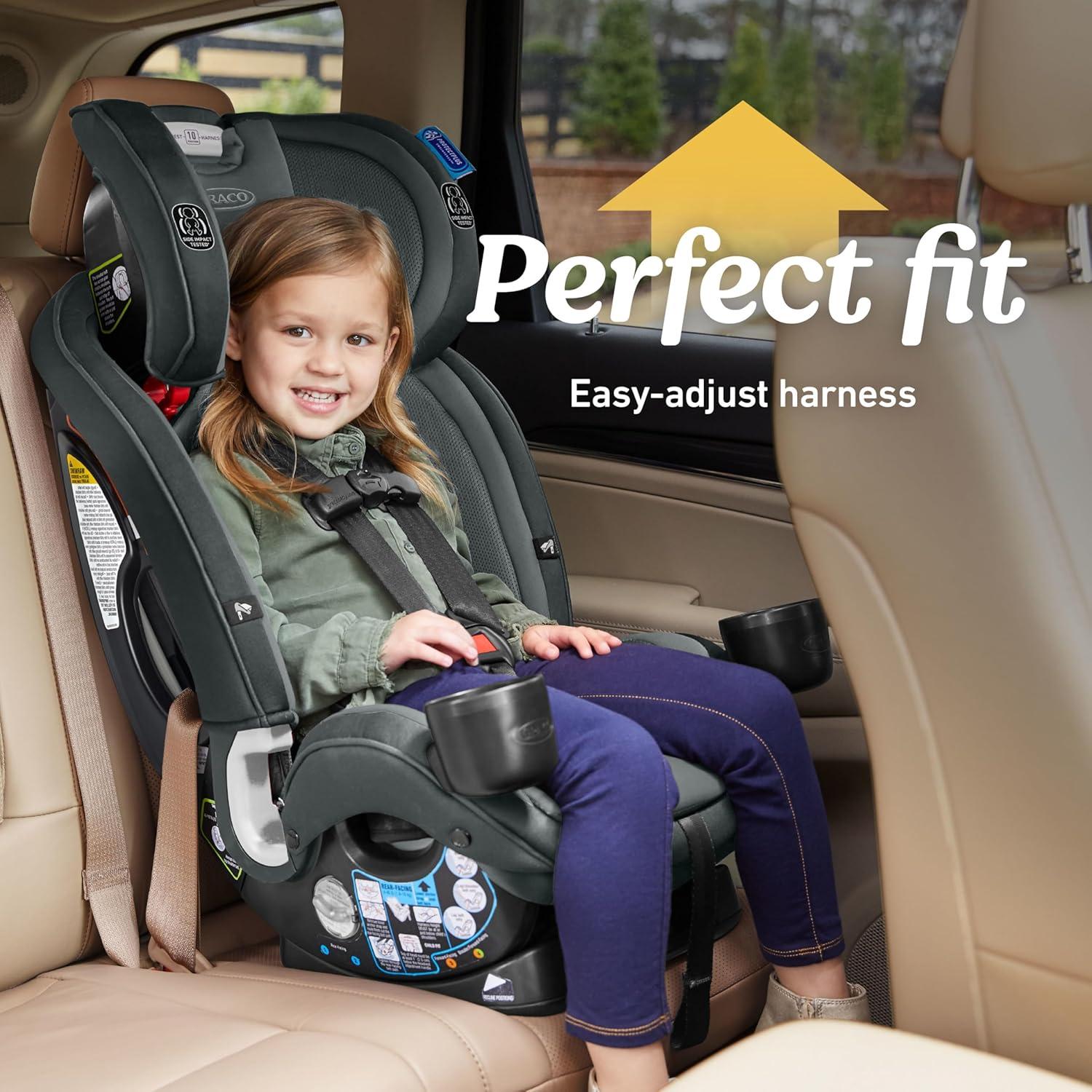 imageGraco Slimfit 3in1 Convertible Car Seat UltraSpaceSaving Design Jarret Suitable for Rear and ForwardFacing Highback Booster Seat with 10Position HeadrestKunningham 20