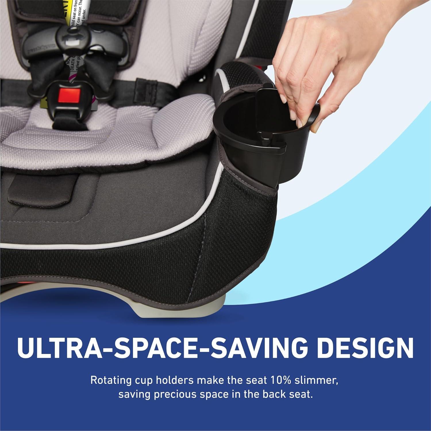 imageGraco Slimfit 3in1 Convertible Car Seat UltraSpaceSaving Design Jarret Suitable for Rear and ForwardFacing Highback Booster Seat with 10Position HeadrestDarcie