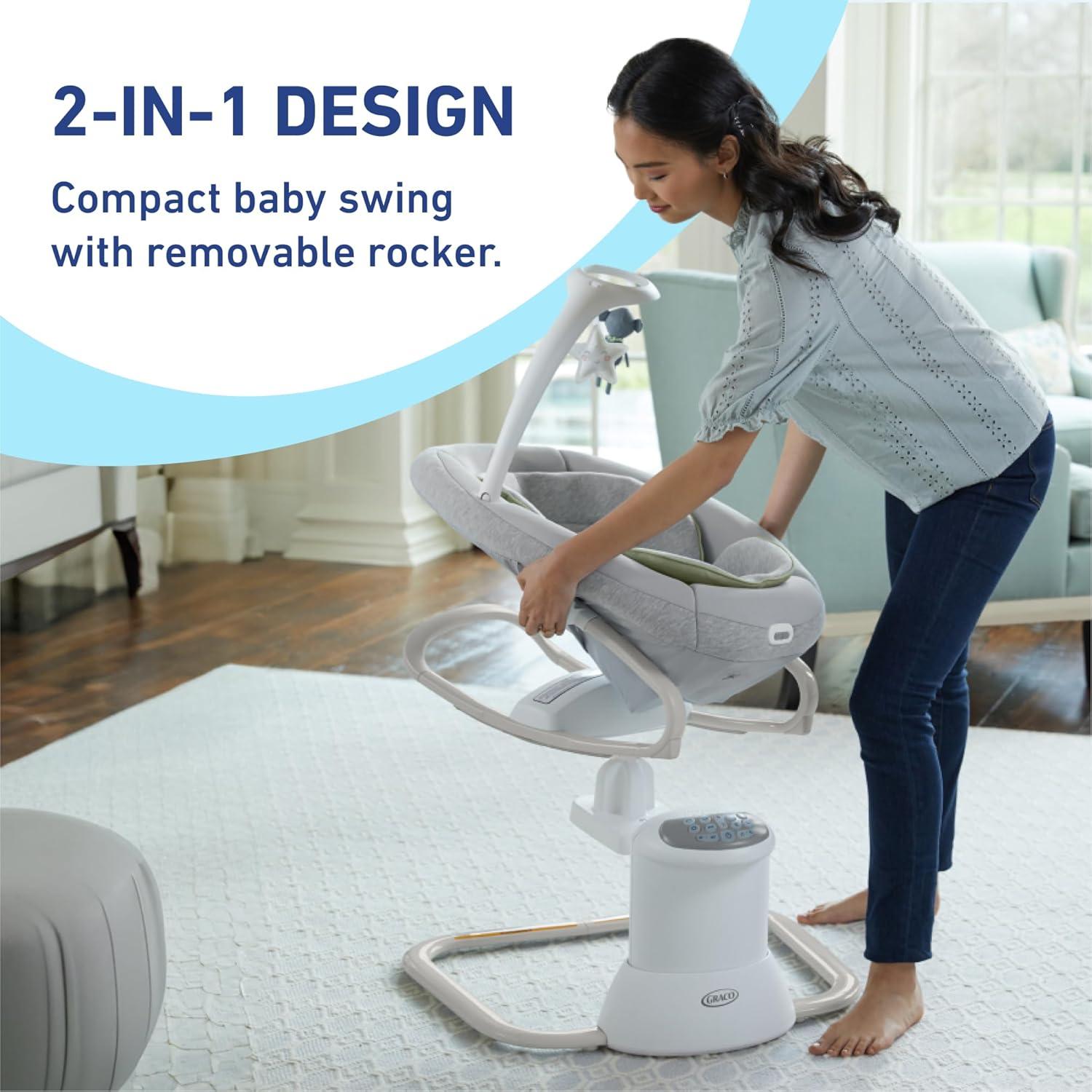 imageGraco Soothe My Way with Removable Rocker Madden Versatile Baby Swing ampamp Portable RockerMadden