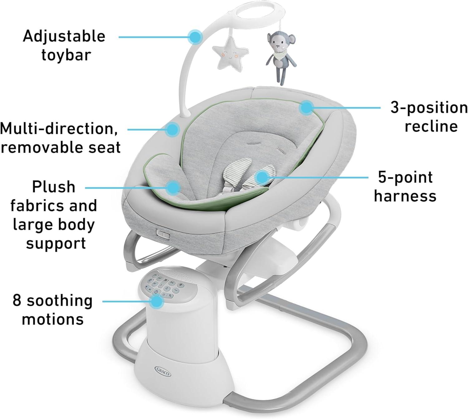 imageGraco Soothe My Way with Removable Rocker Madden Versatile Baby Swing ampamp Portable RockerMadden