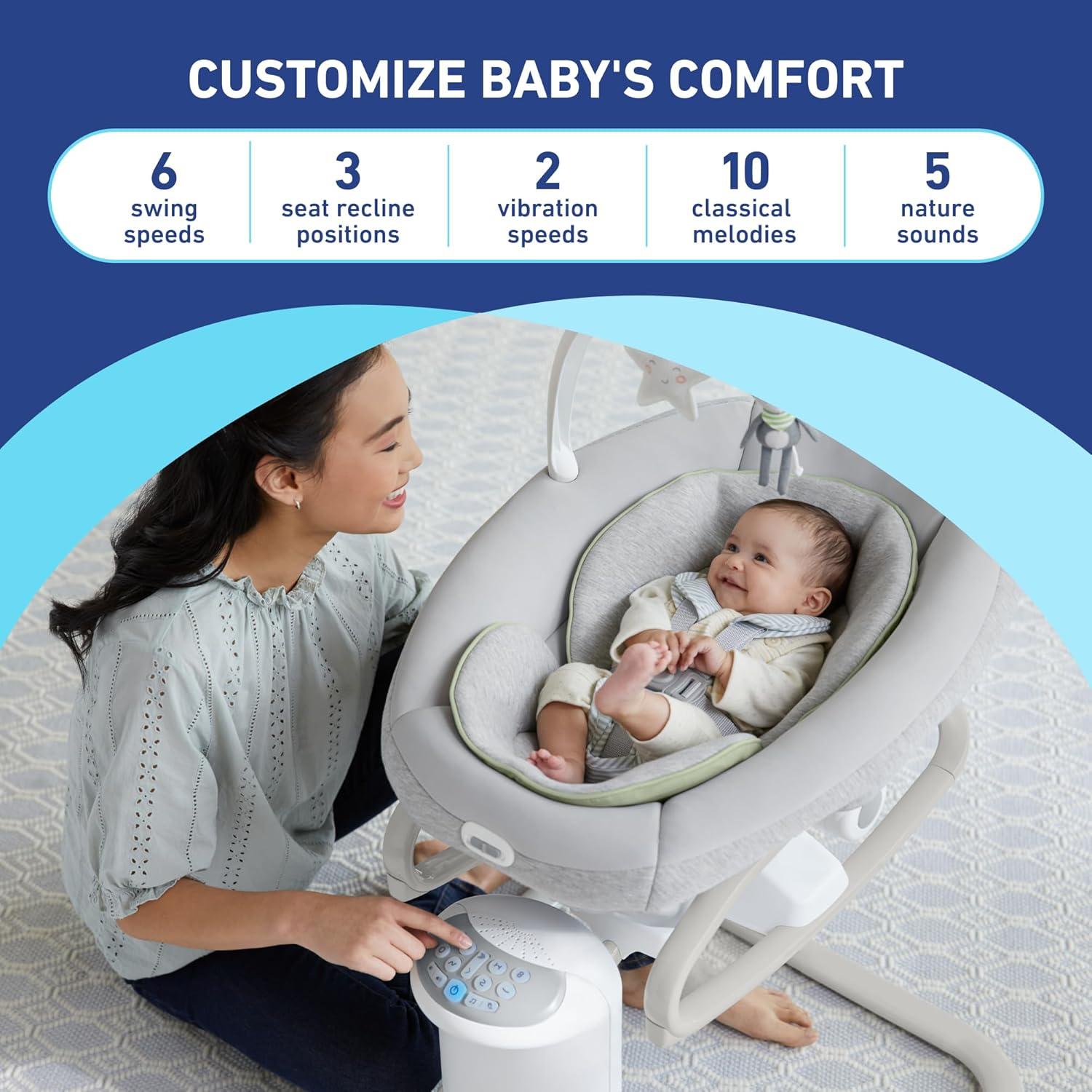 imageGraco Soothe My Way with Removable Rocker Madden Versatile Baby Swing ampamp Portable RockerMadden