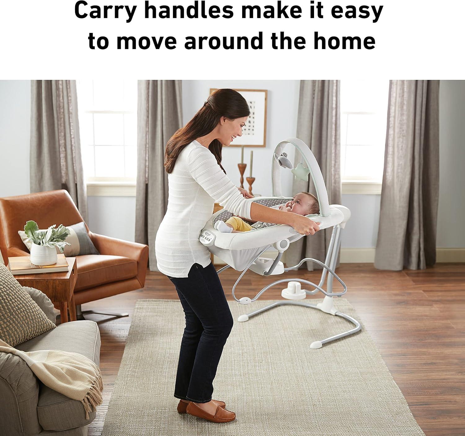 imageGraco Soothe n Sway Bluetooth 3in1 Baby Swing Grows with Your Child Multiple Soothing Settings and Bluetooth ConnectivityDerby