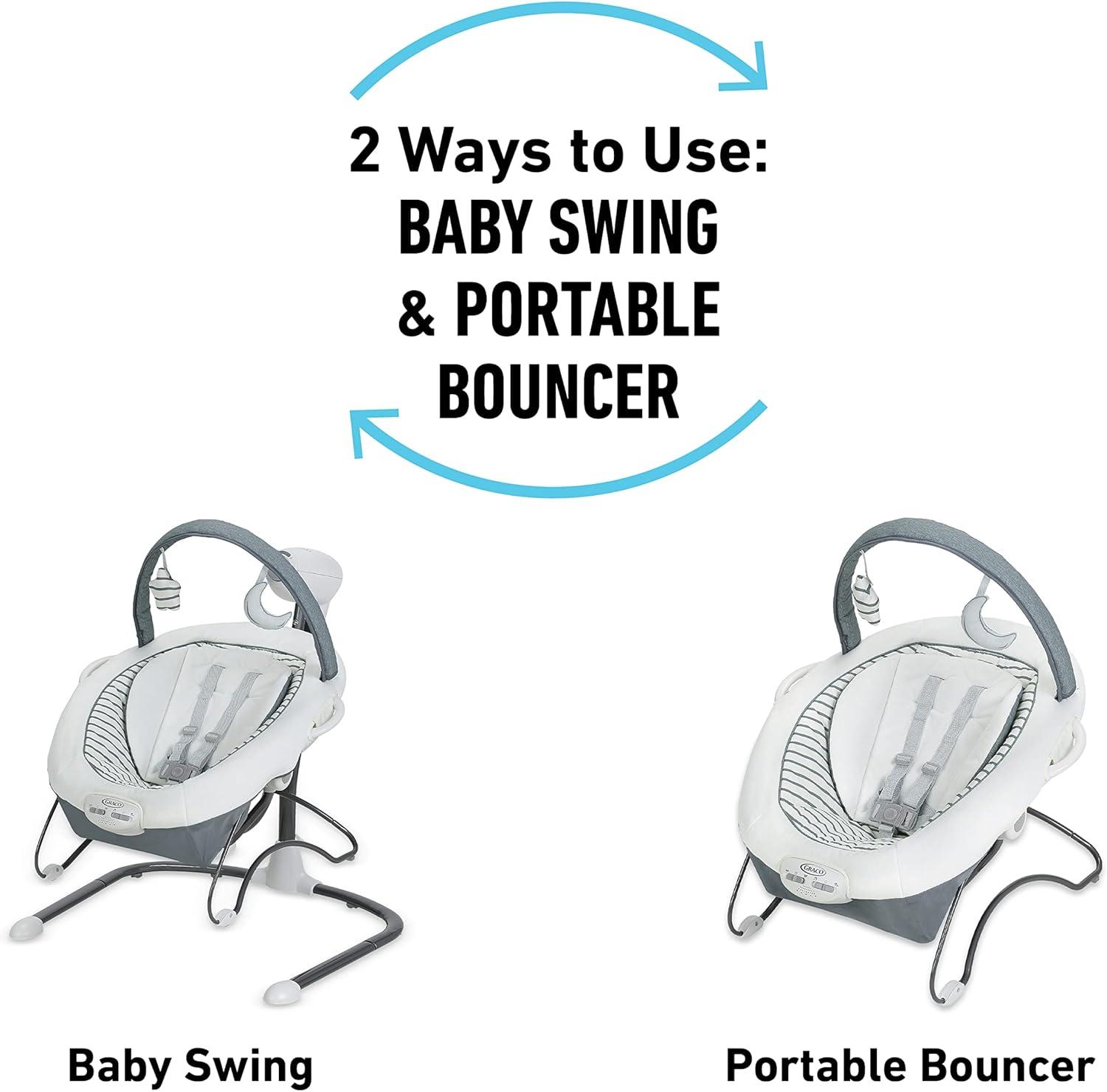 imageGraco Soothe n Sway Bluetooth 3in1 Baby Swing Grows with Your Child Multiple Soothing Settings and Bluetooth ConnectivityDerby