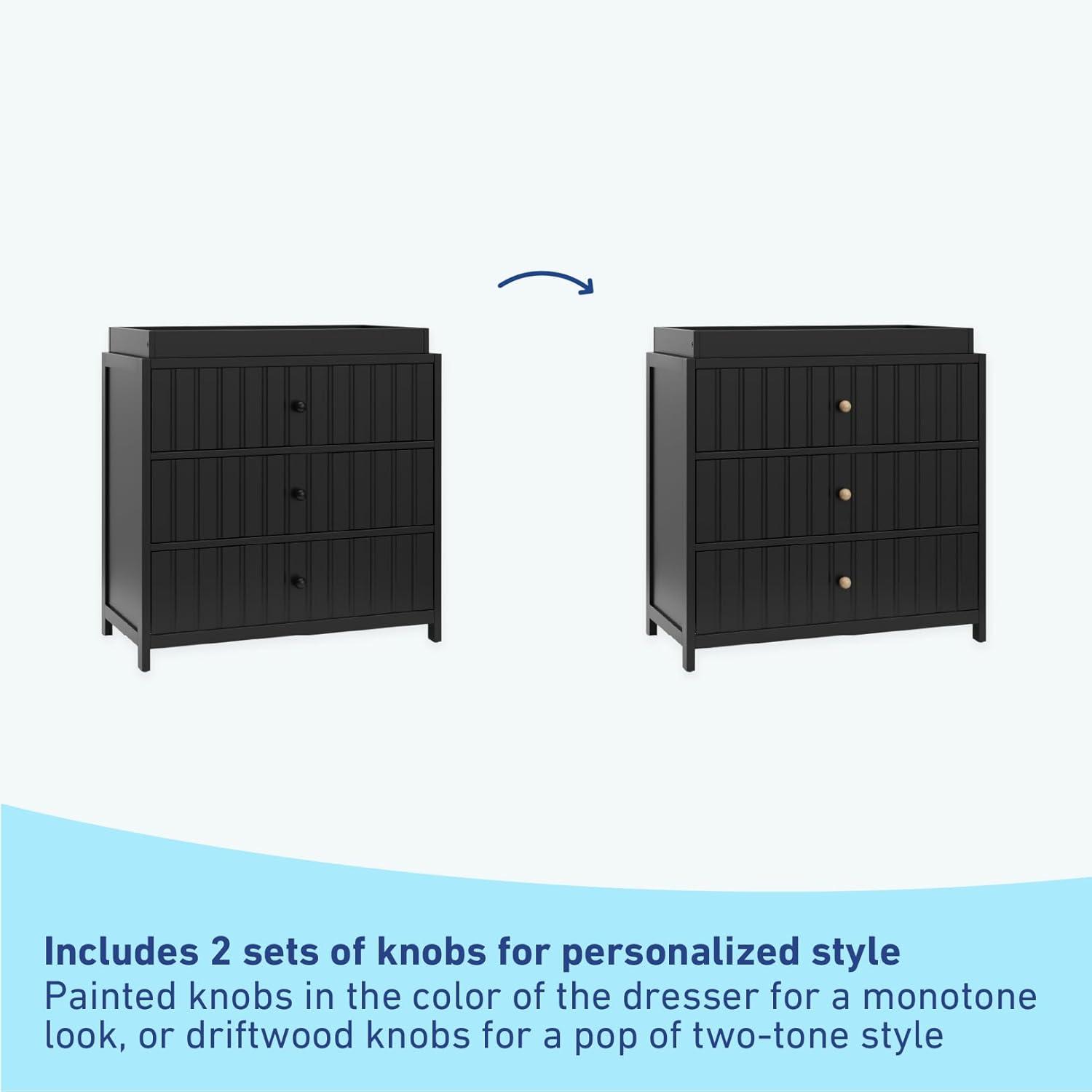 imageGraco Teddi 6 Drawer Double Dresser Olive GREENGUARD Gold Certified Interlocking Drawer System PreInstalled Drawer Tracks Includes Two Sets of Knobs for PersonalizationBlack