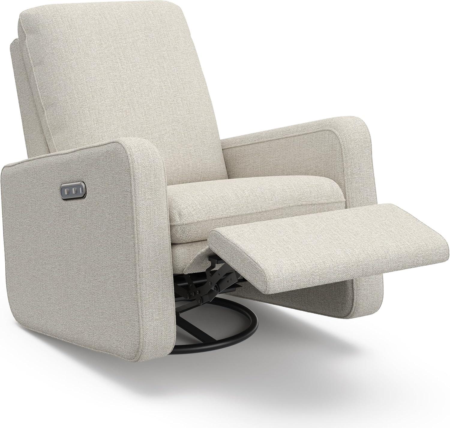 imageGraco Teddi Power Recliner Swivel Glider Dune Basketweave Electronic Power Recline USBA ampamp USBC Charger Premium Cushioning ampamp ComfortDune Basketweave