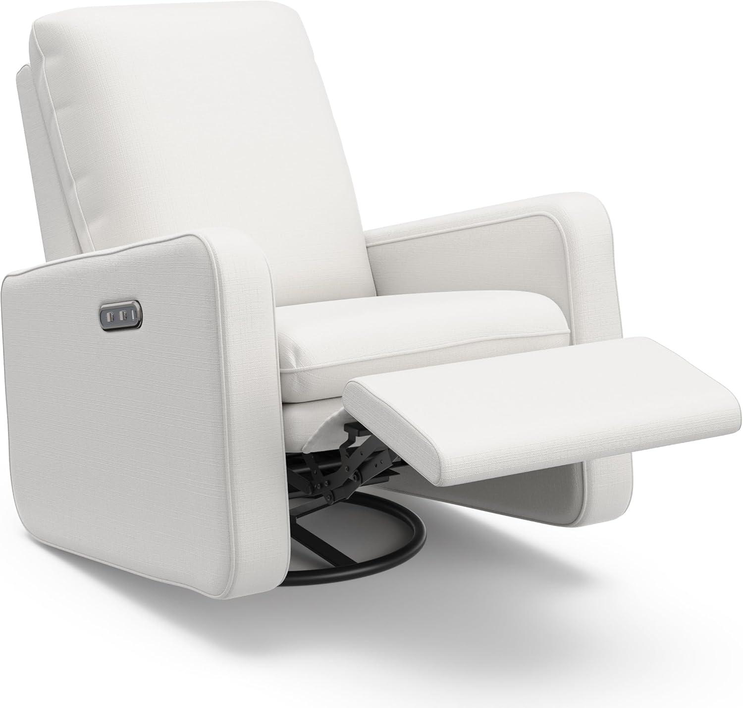 imageGraco Teddi Power Recliner Swivel Glider Dune Basketweave Electronic Power Recline USBA ampamp USBC Charger Premium Cushioning ampamp ComfortIvory Basketweave