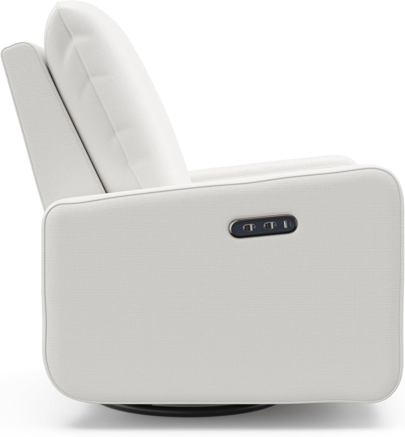 imageGraco Teddi Power Recliner Swivel Glider Dune Basketweave Electronic Power Recline USBA ampamp USBC Charger Premium Cushioning ampamp ComfortIvory Basketweave