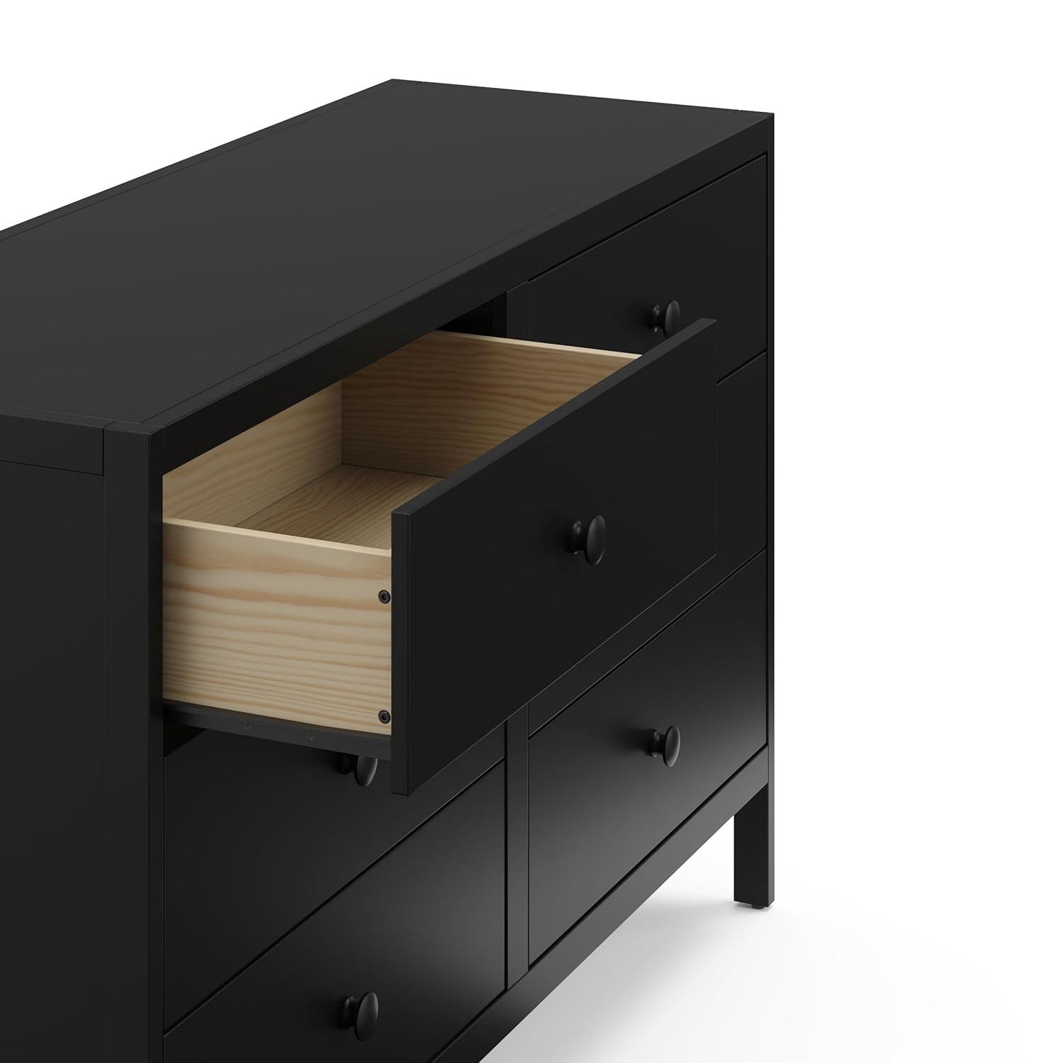 imageGraco Theo 6 Drawer Dresser White GREENGUARD Gold Certified Interlocking Drawer System Dresser Drawer Organizer for Nursery ampamp Kids BedroomBlack