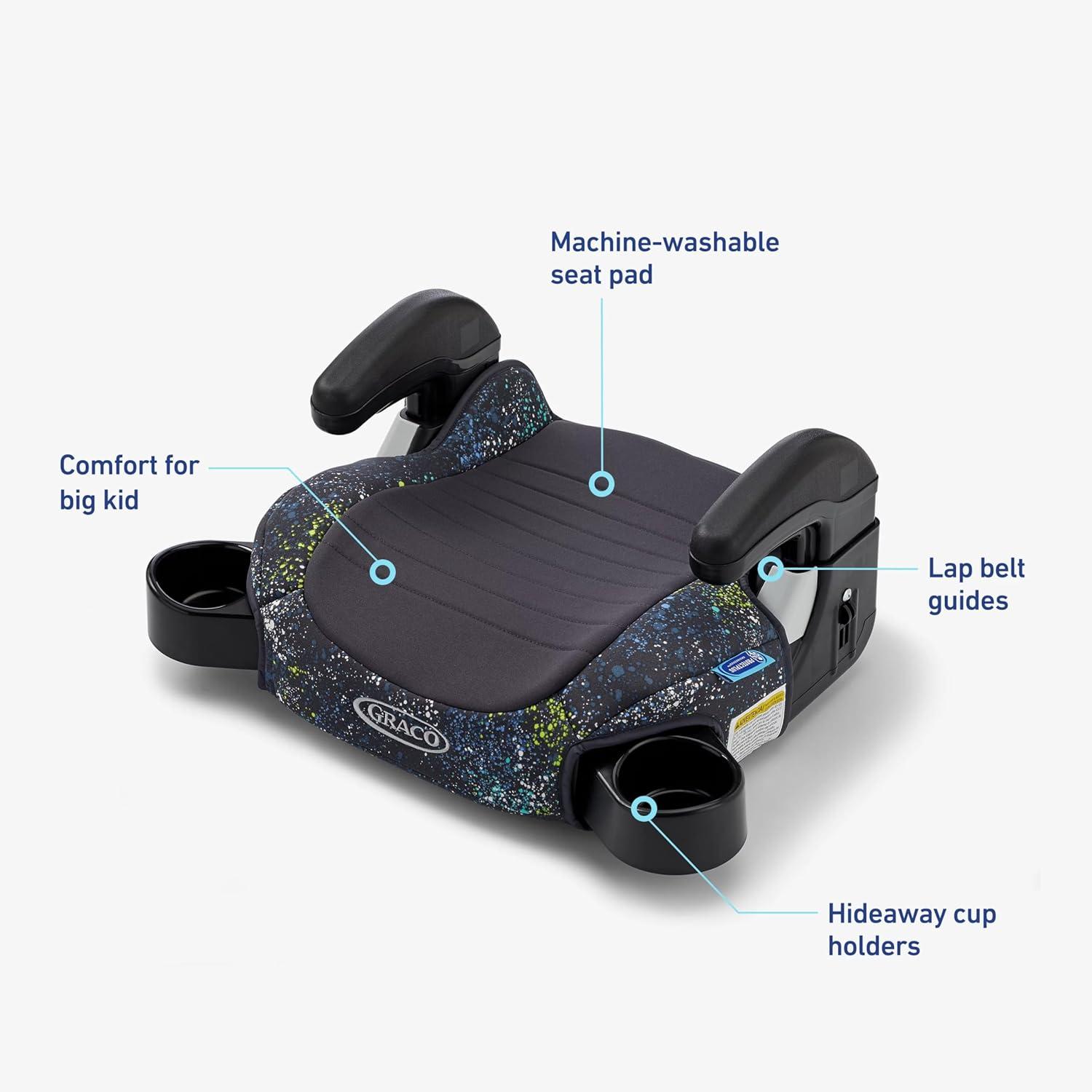 imageGraco TurboBooster 20 Backless Booster Car Seat Hot Wheels Gamer Travel Booster Seat for Children Ages 410 Weight 40100 Pounds and Height up to 57 InchesSplatter Art