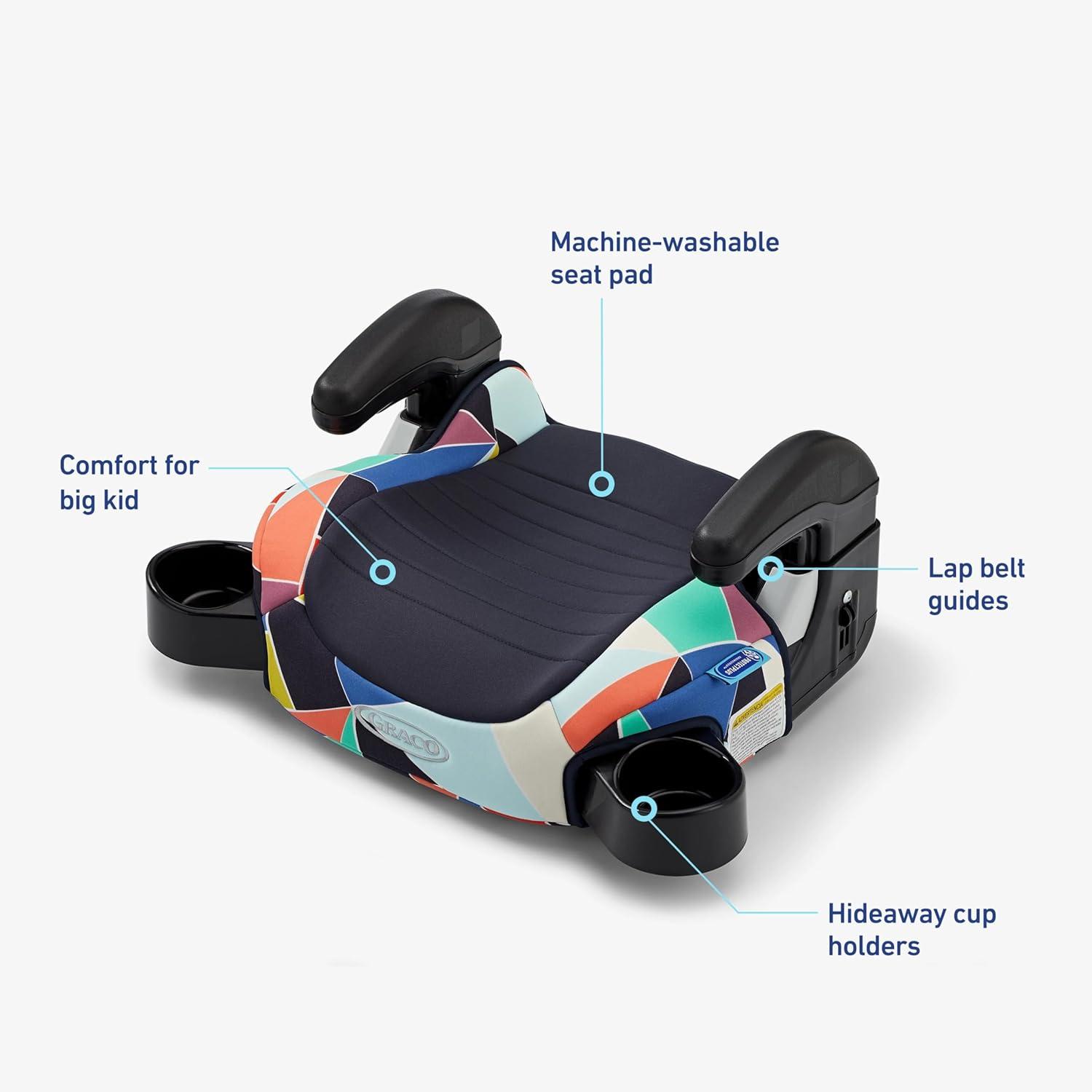 imageGraco TurboBooster 20 Backless Booster Car Seat Hot Wheels Gamer Travel Booster Seat for Children Ages 410 Weight 40100 Pounds and Height up to 57 InchesGeo Pop