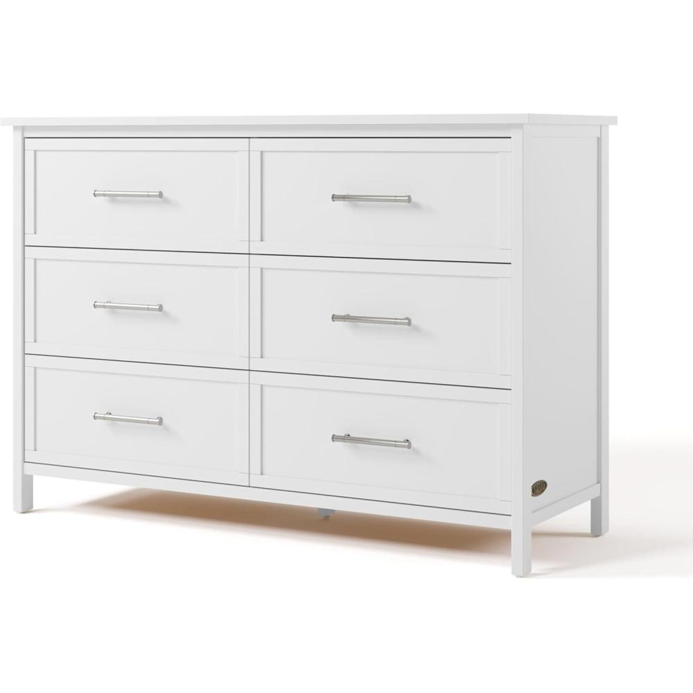 imageGraco Classic 3 Drawer Changing Table Dresser White GREENGUARD Gold Certified Baby Dresser with Changing Table Top Includes Interlocking Drawer SystemWhite