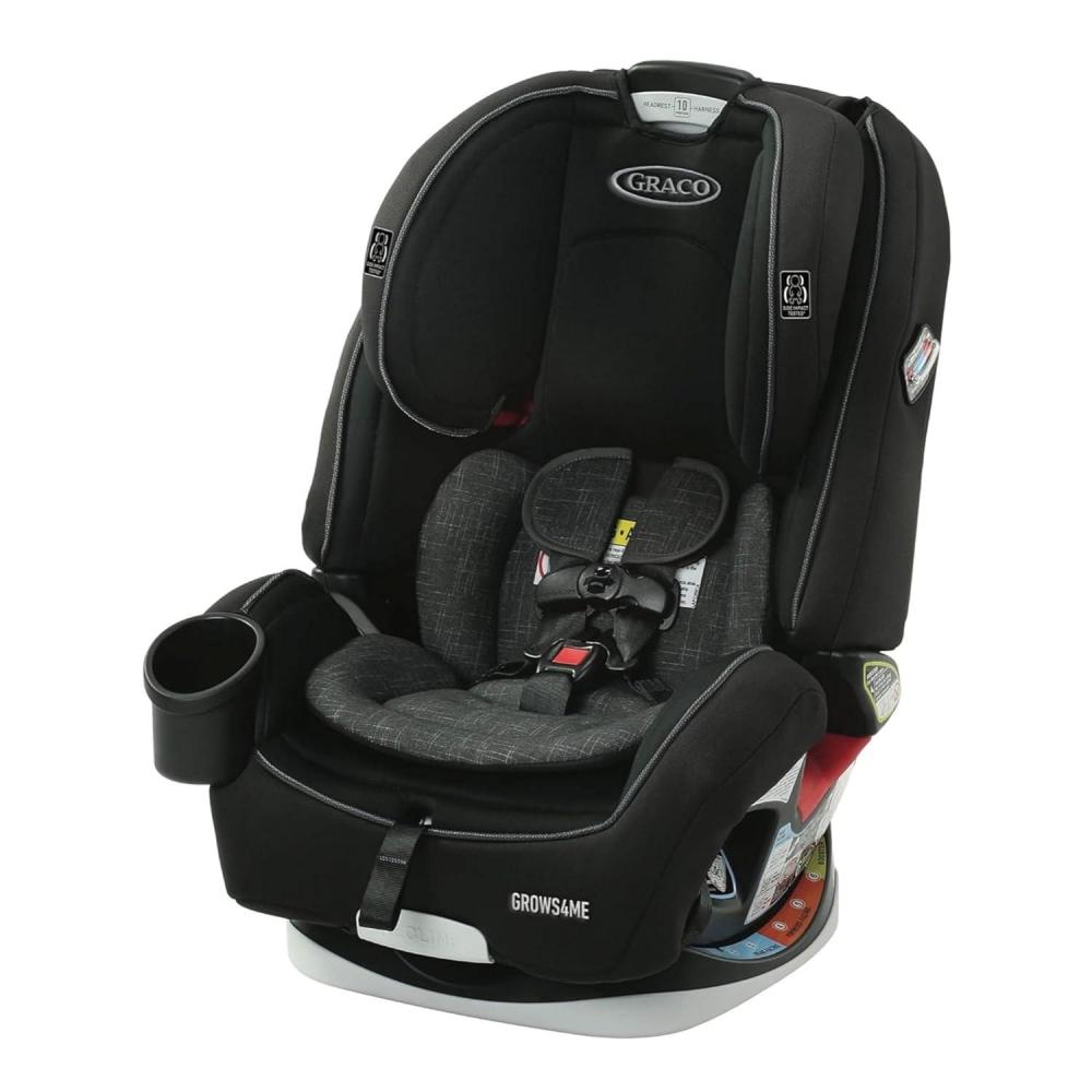 imageGraco Grows4Me 4in1 Car Seat Convertible Infant to Toddler Car Seat and Booster West Point Design for 10 Years of Safe Comfortable JourneysWest Point