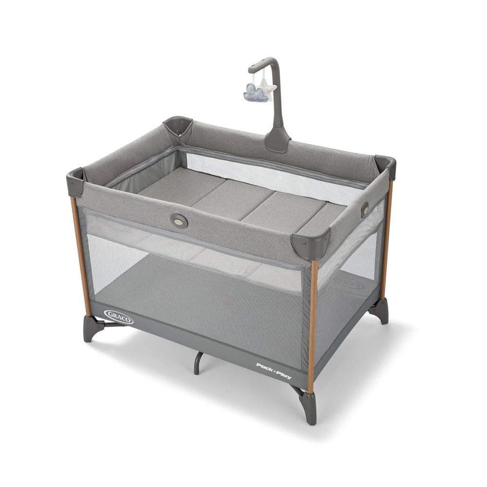 imageGraco On The Go Zip DLX Pack n Play Playard Folding Playpen with Bassinet Portable Crib ParkerParker