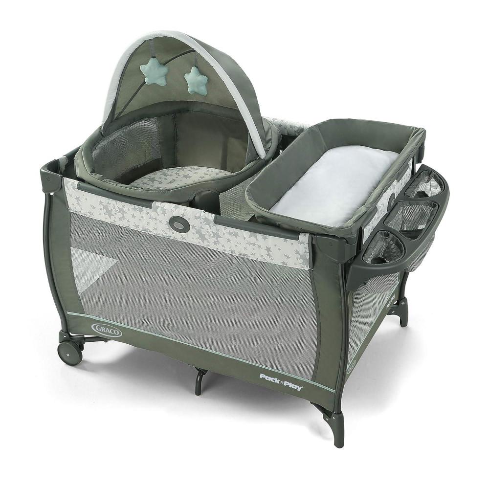 imageGraco Pack n Play Dome LX Playard with Baby Bassinet Lightweight Portable Crib PushButton Fold Travel Crib Redmond ConvertibleOskar