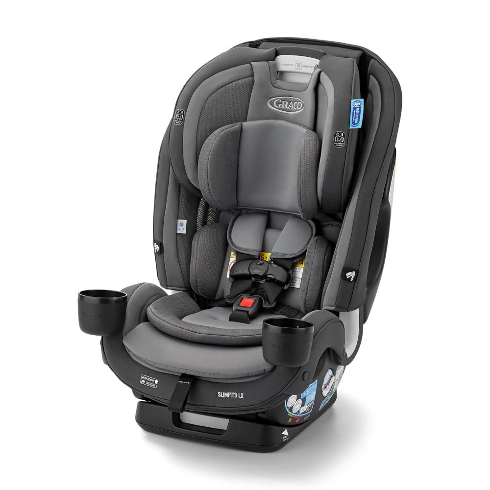 imageGraco Slimfit 3in1 Convertible Car Seat UltraSpaceSaving Design Jarret Suitable for Rear and ForwardFacing Highback Booster Seat with 10Position HeadrestKunningham 20