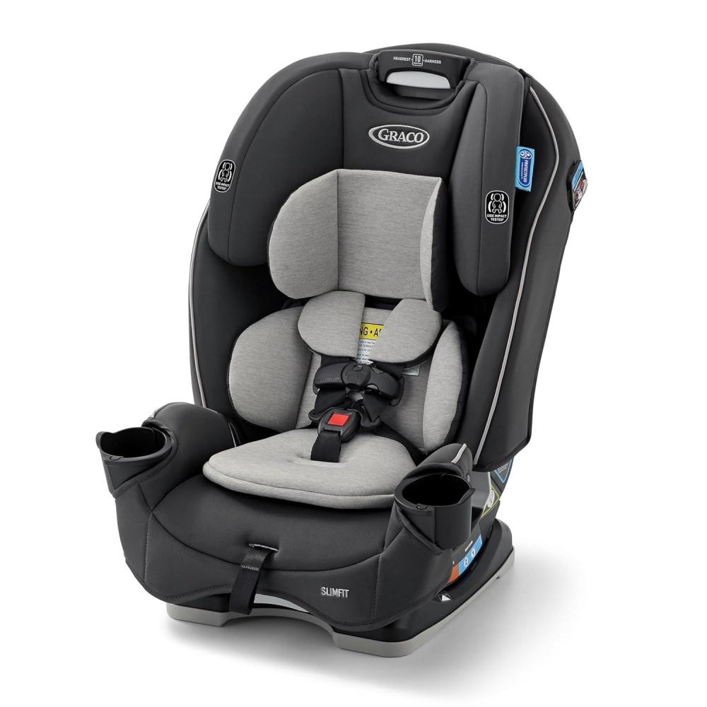 imageGraco Slimfit 3in1 Convertible Car Seat UltraSpaceSaving Design Jarret Suitable for Rear and ForwardFacing Highback Booster Seat with 10Position HeadrestDarcie 20